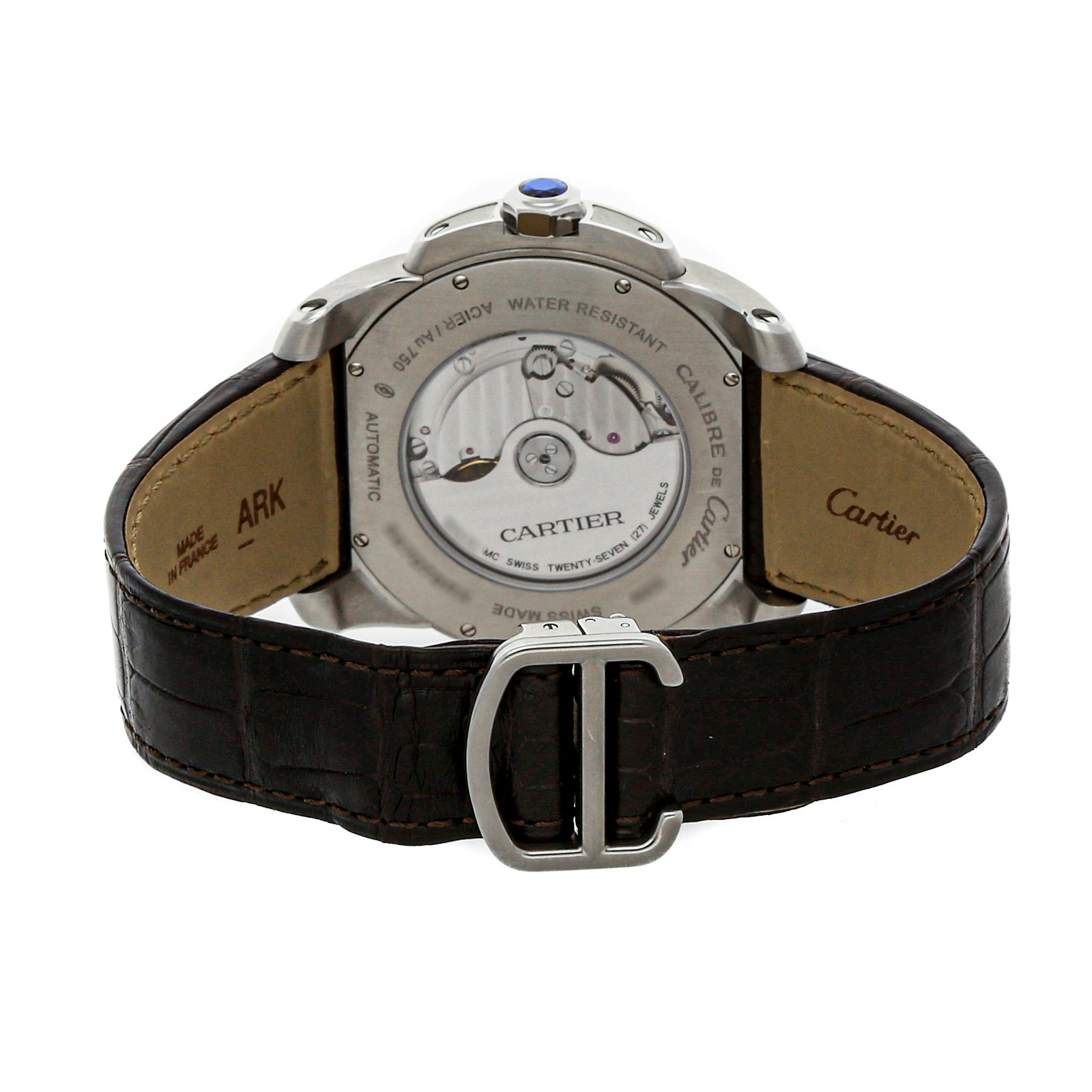 Cartier Calibre De Cartier Auto 42mm Steel Gold Mens Strap Watch