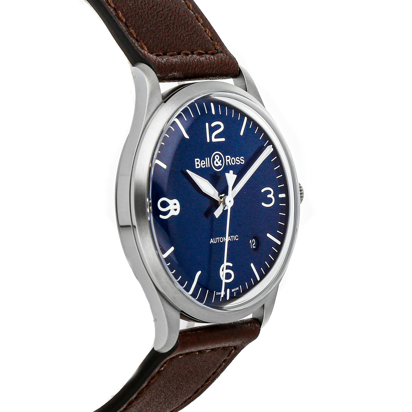 Bell & Ross BR V192 Blue Steel Auto Mens Strap Watch Date BRV192BLUST/SCA eBay
