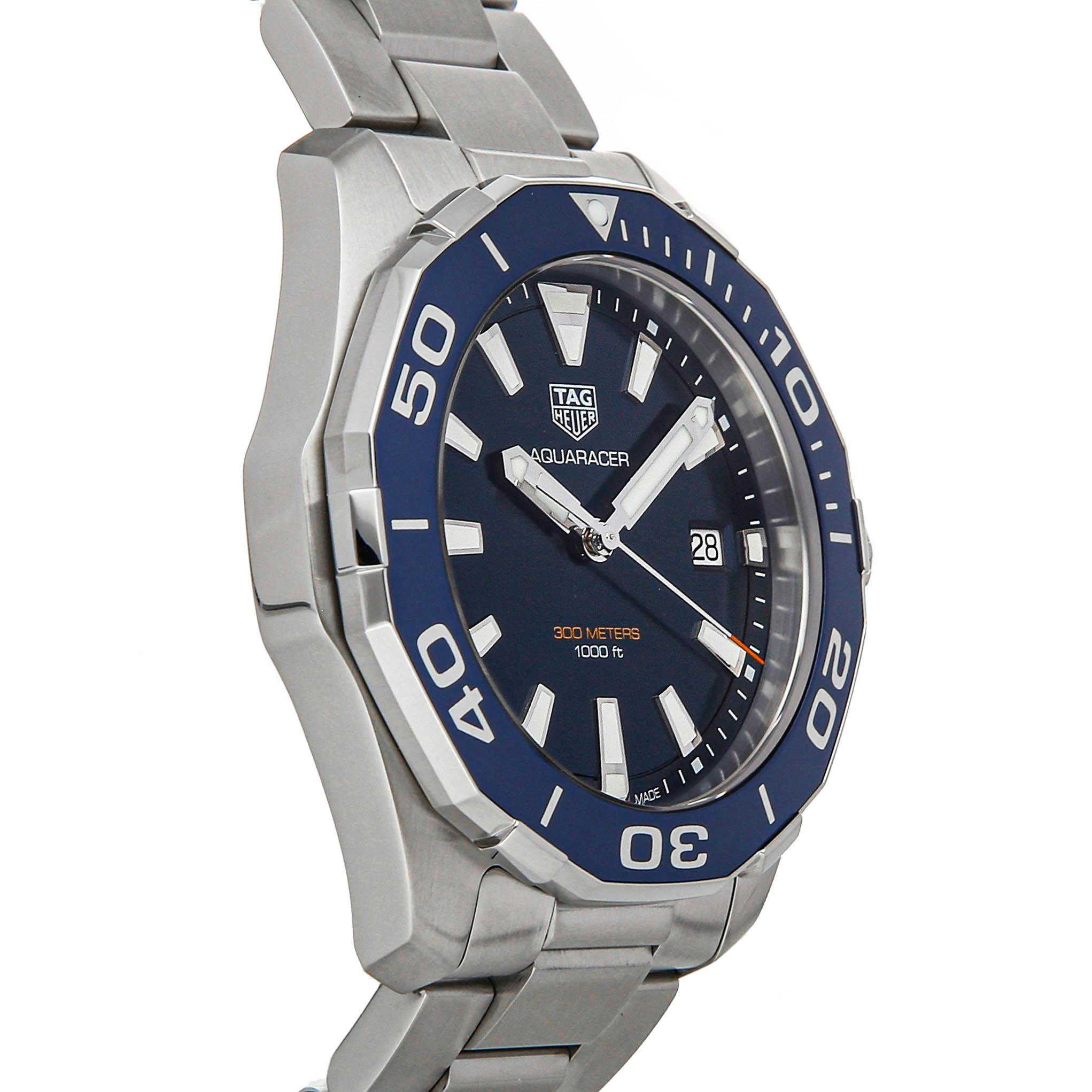 Tag Heuer Aquaracer 300m Quartz 41mm Steel Mens Bracelet Watch WAY111C ...