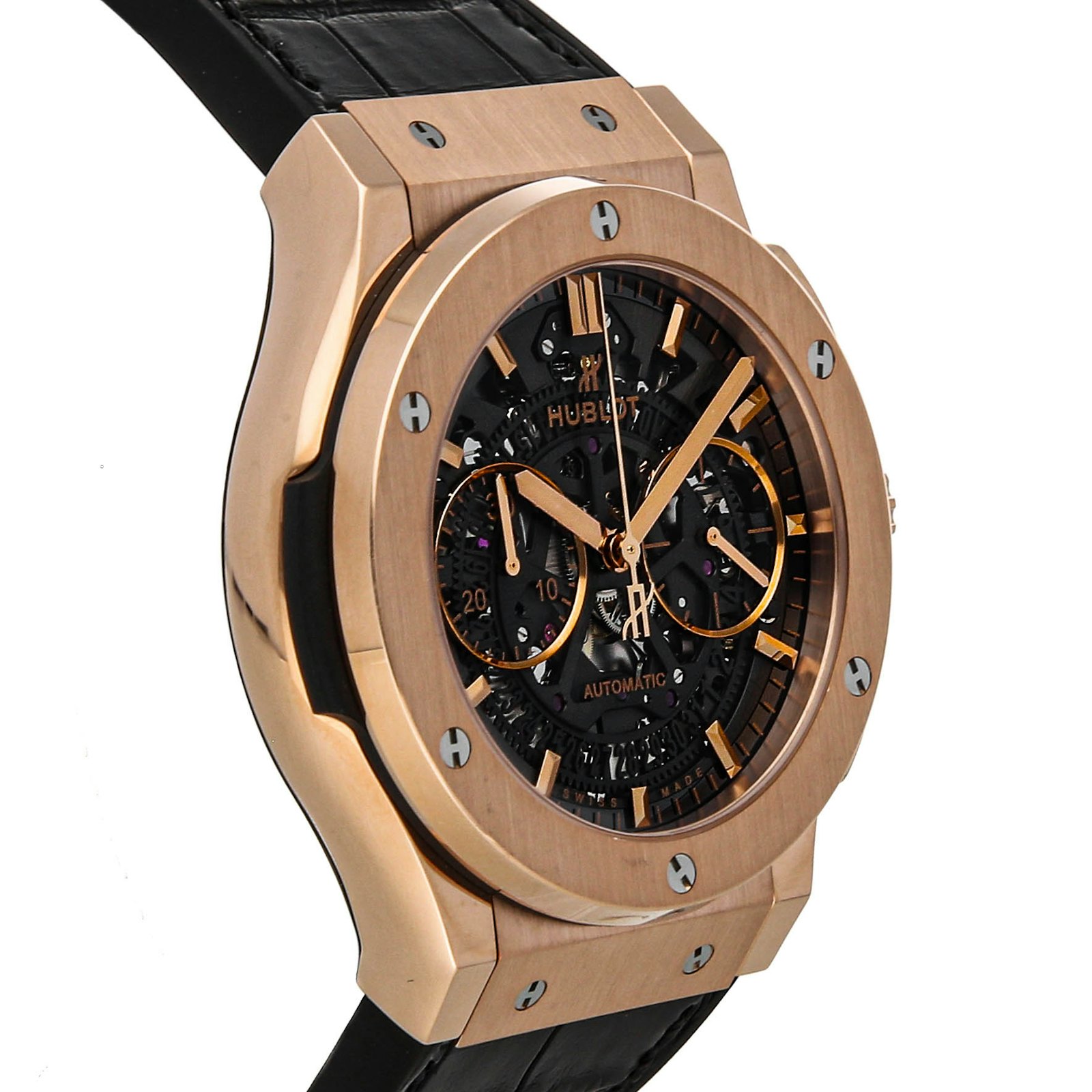 Hublot Classic Fusion Aerofusion King Gold Auto Mens Strap Watch 525.ox 