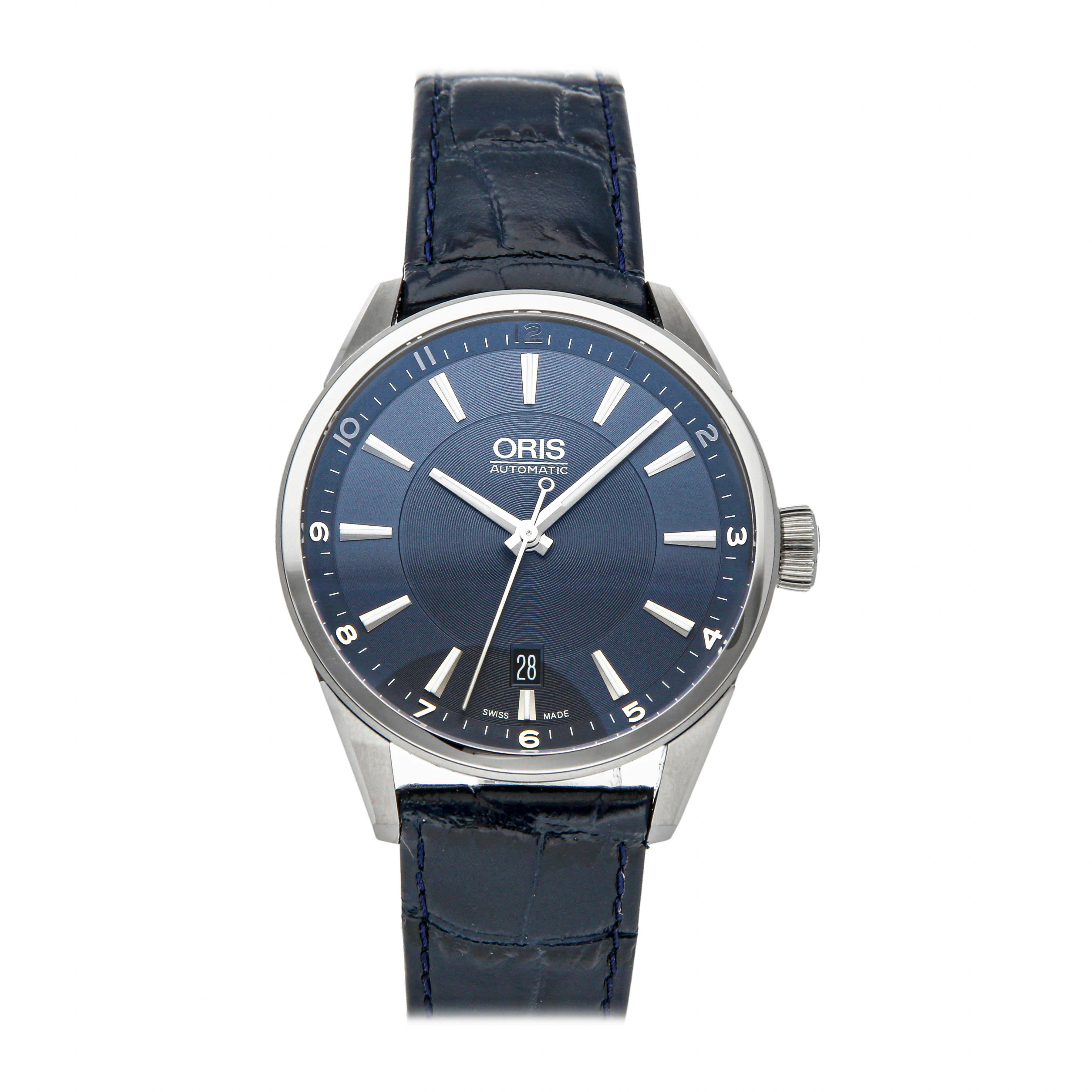 oris artix date blue