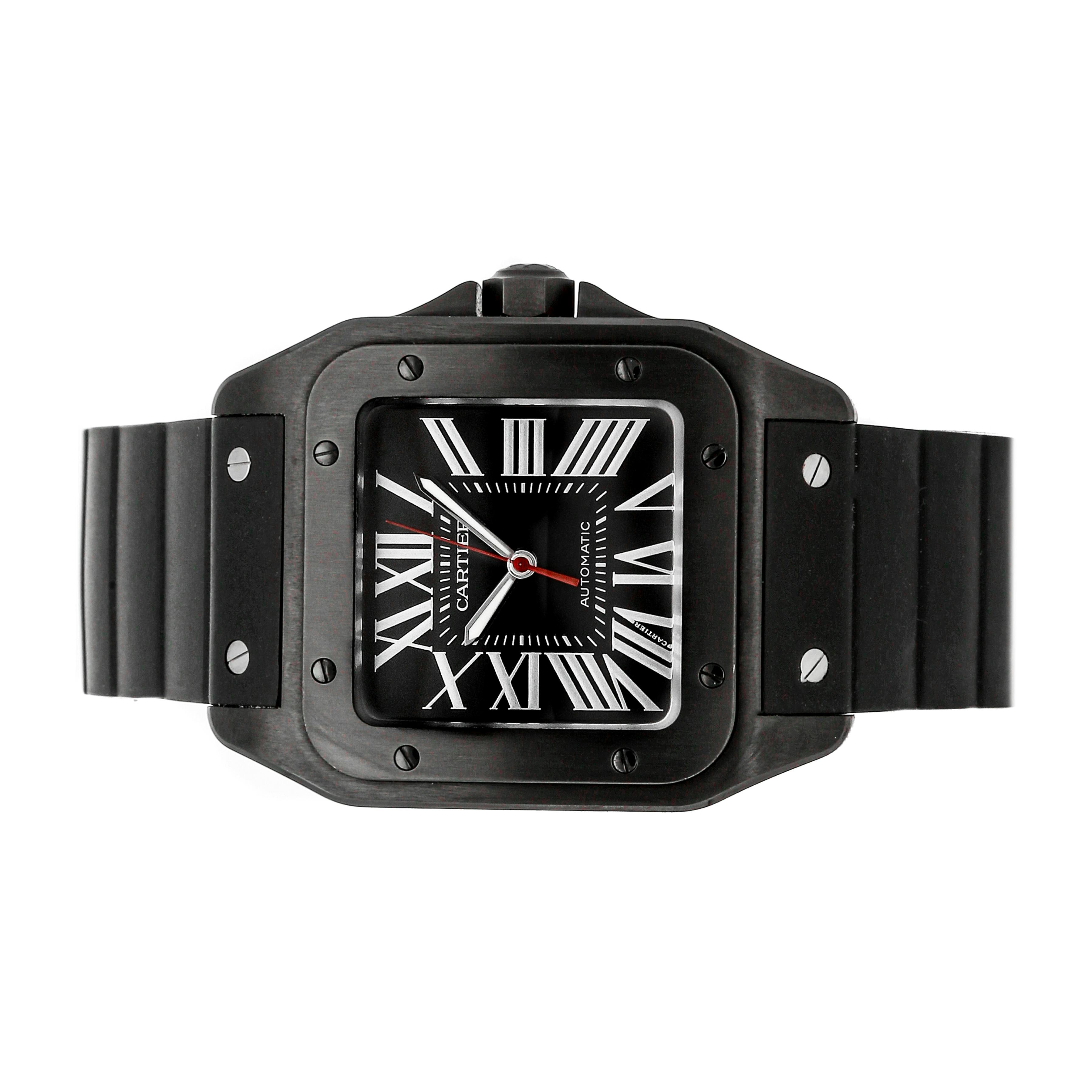 Pre Owned Cartier Santos 100 Carbon Large Model WSSA0006 Govberg