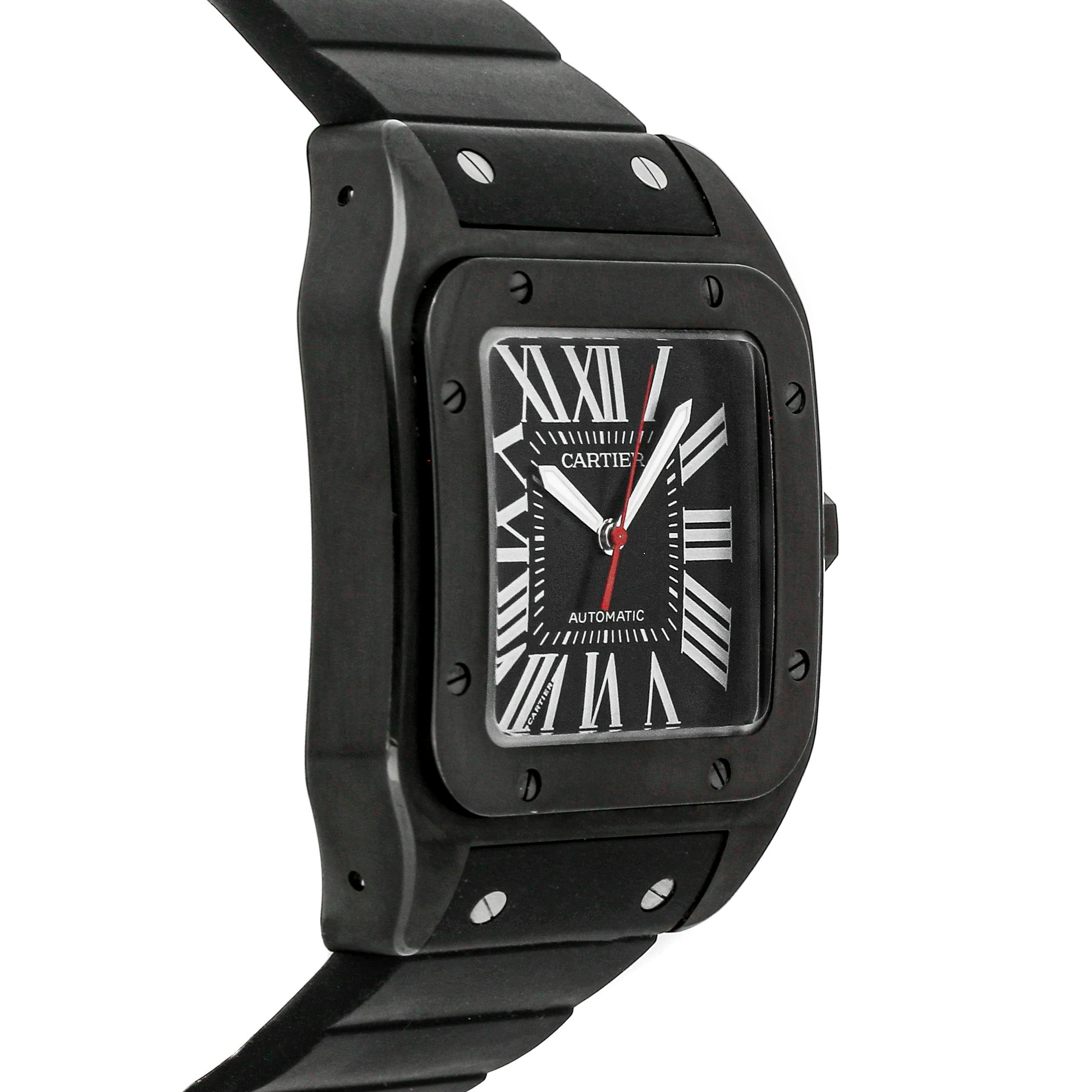 Pre Owned Cartier Santos 100 Carbon Large Model WSSA0006 Govberg