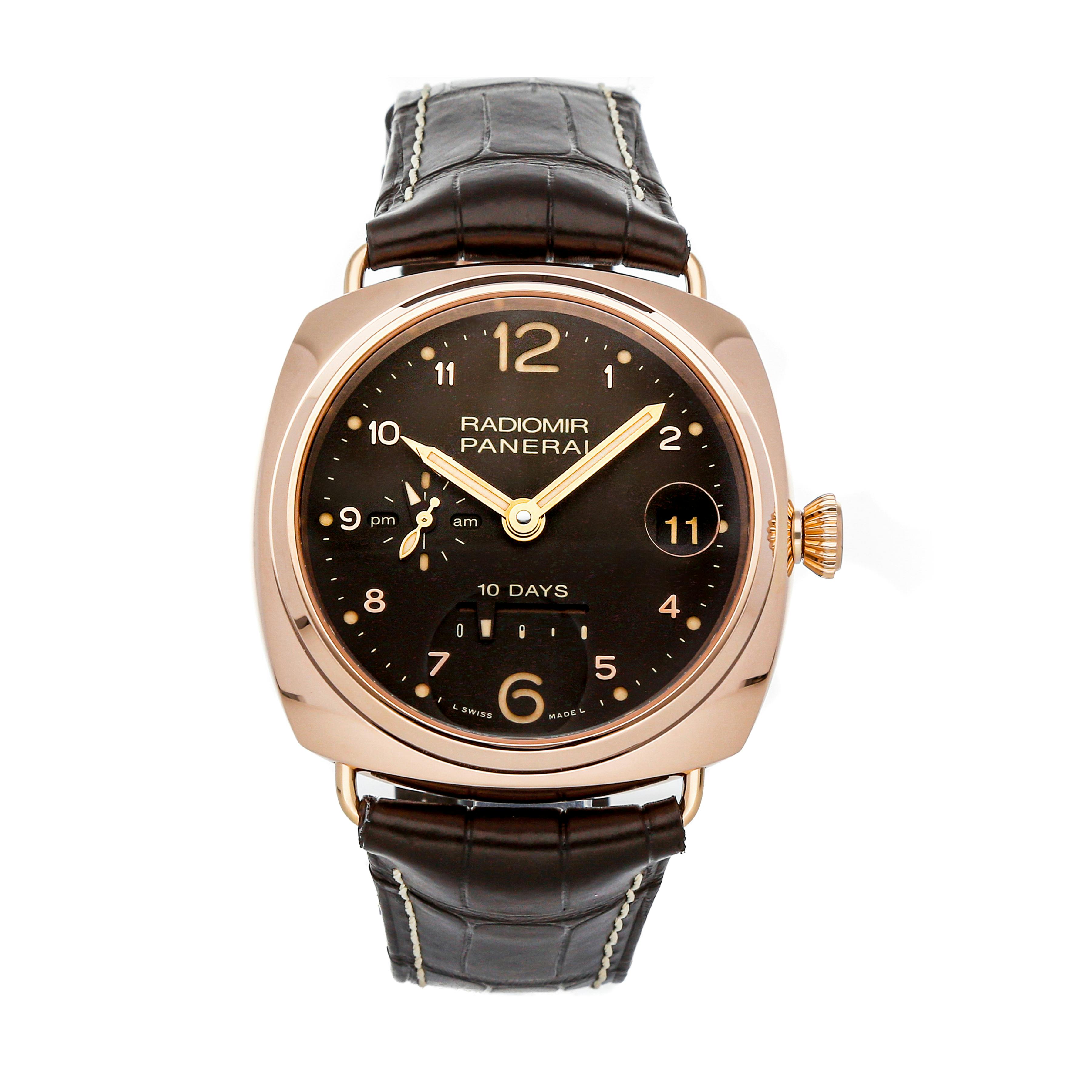 Pre Owned Panerai Radiomir 10 Days GMT Oro Rosso PAM 497 Govberg