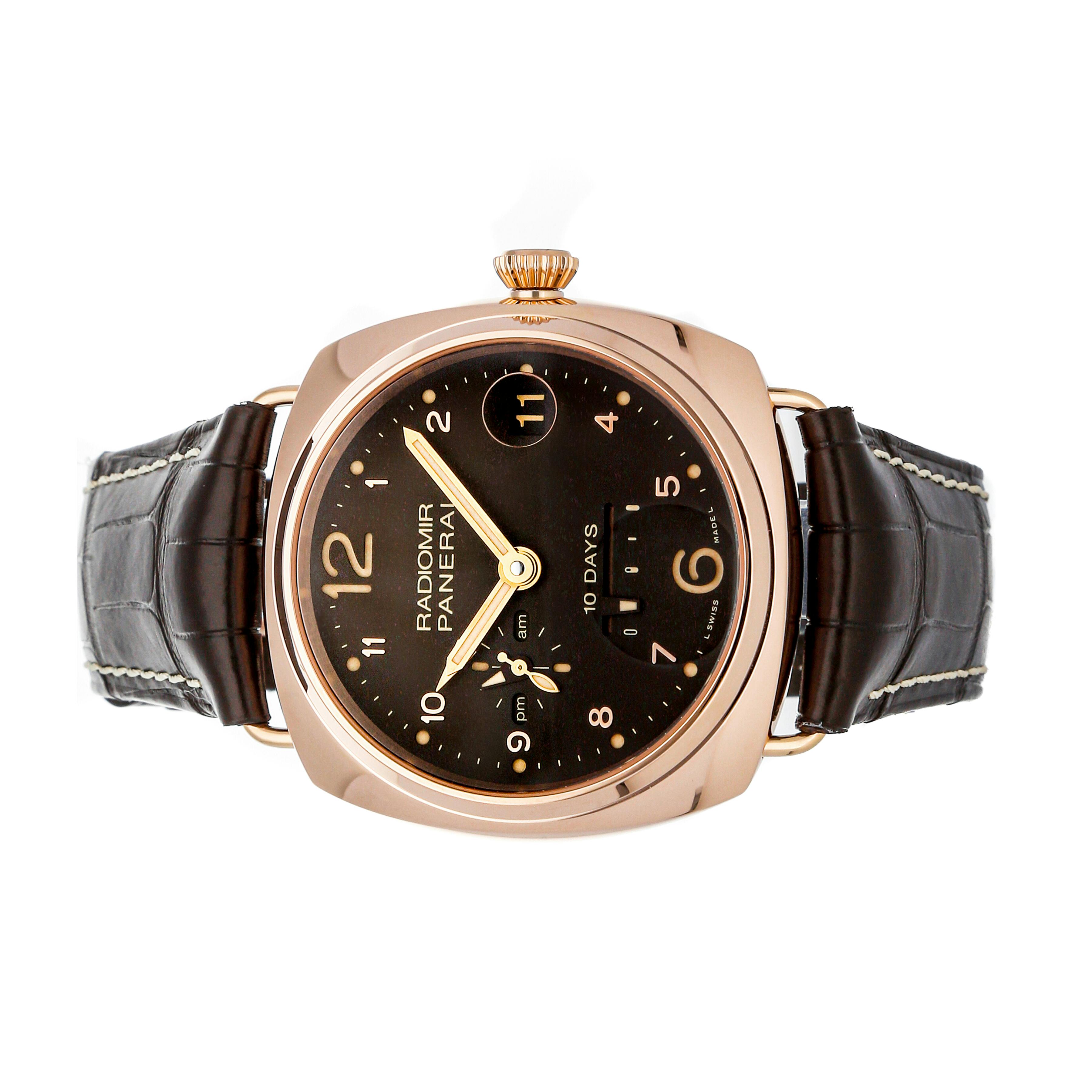 Pre Owned Panerai Radiomir 10 Days GMT Oro Rosso PAM 497 Govberg