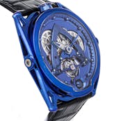 Pre-Owned De Bethune DB28 Steel Wheels Blue "The Hour Glass"  DB28SWAB