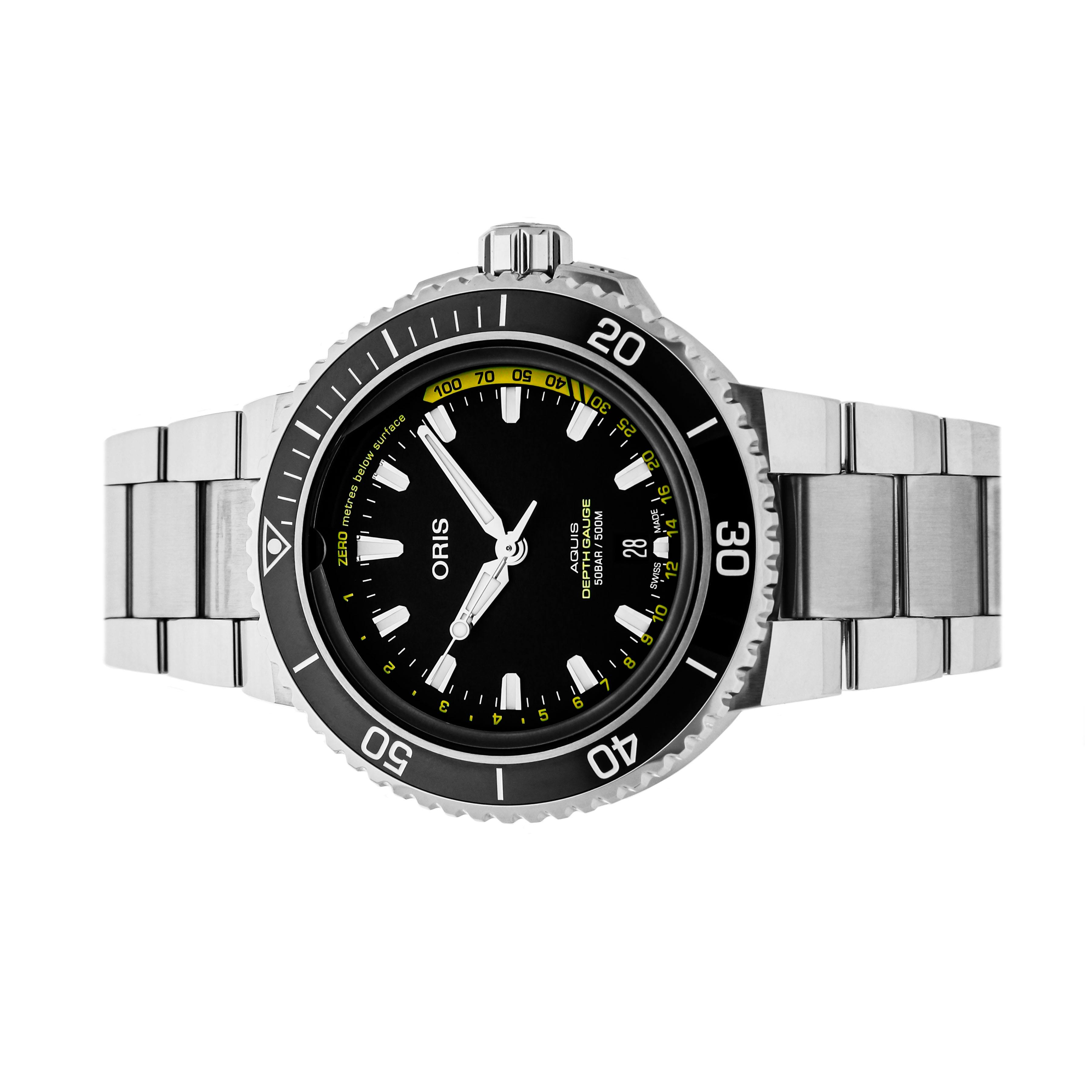 Pre Owned Oris Aquis Depth Gauge 01 733 7755 4154 Set MB