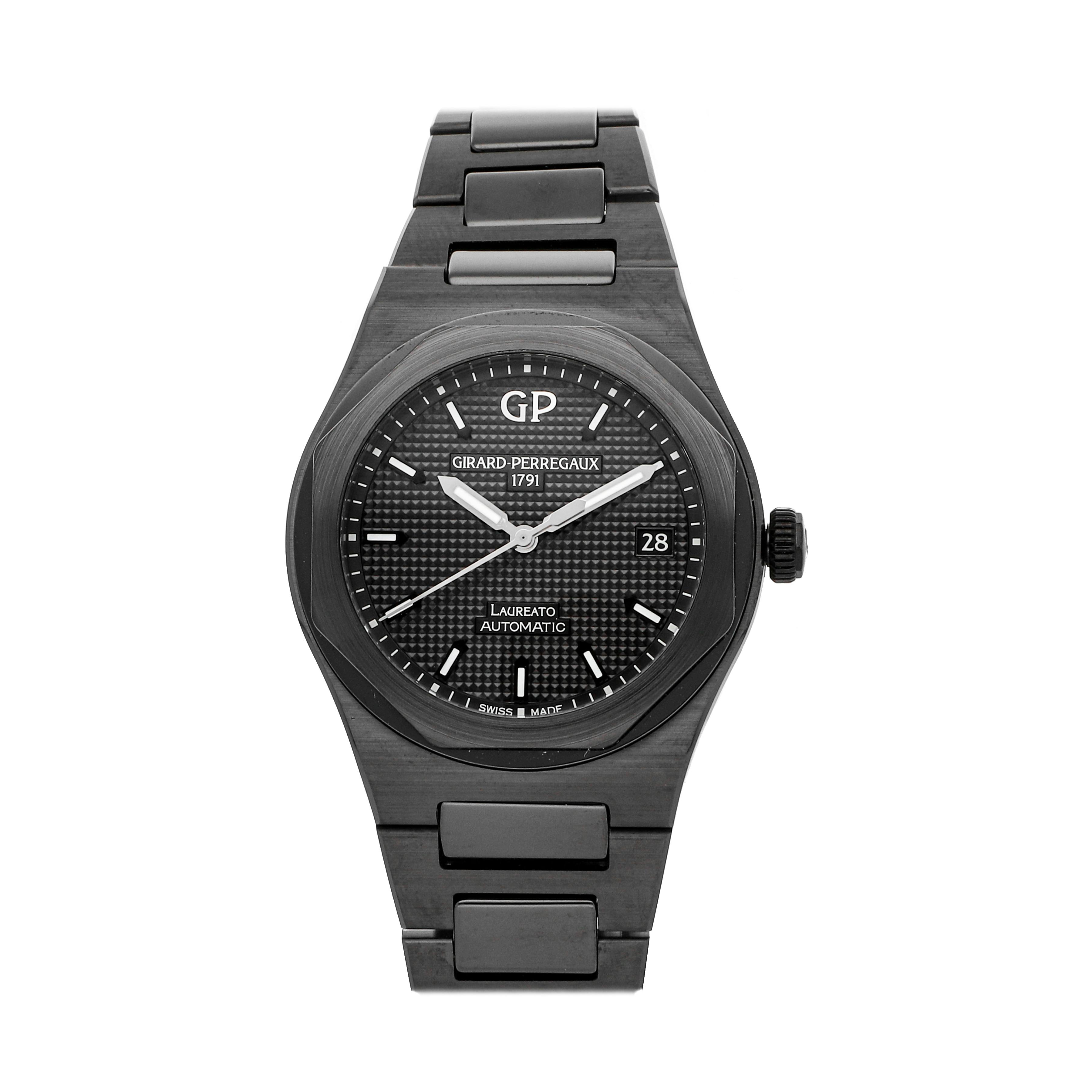 Pre Owned Girard Perregaux Laureato Black Ceramic 81005 32 631 32A