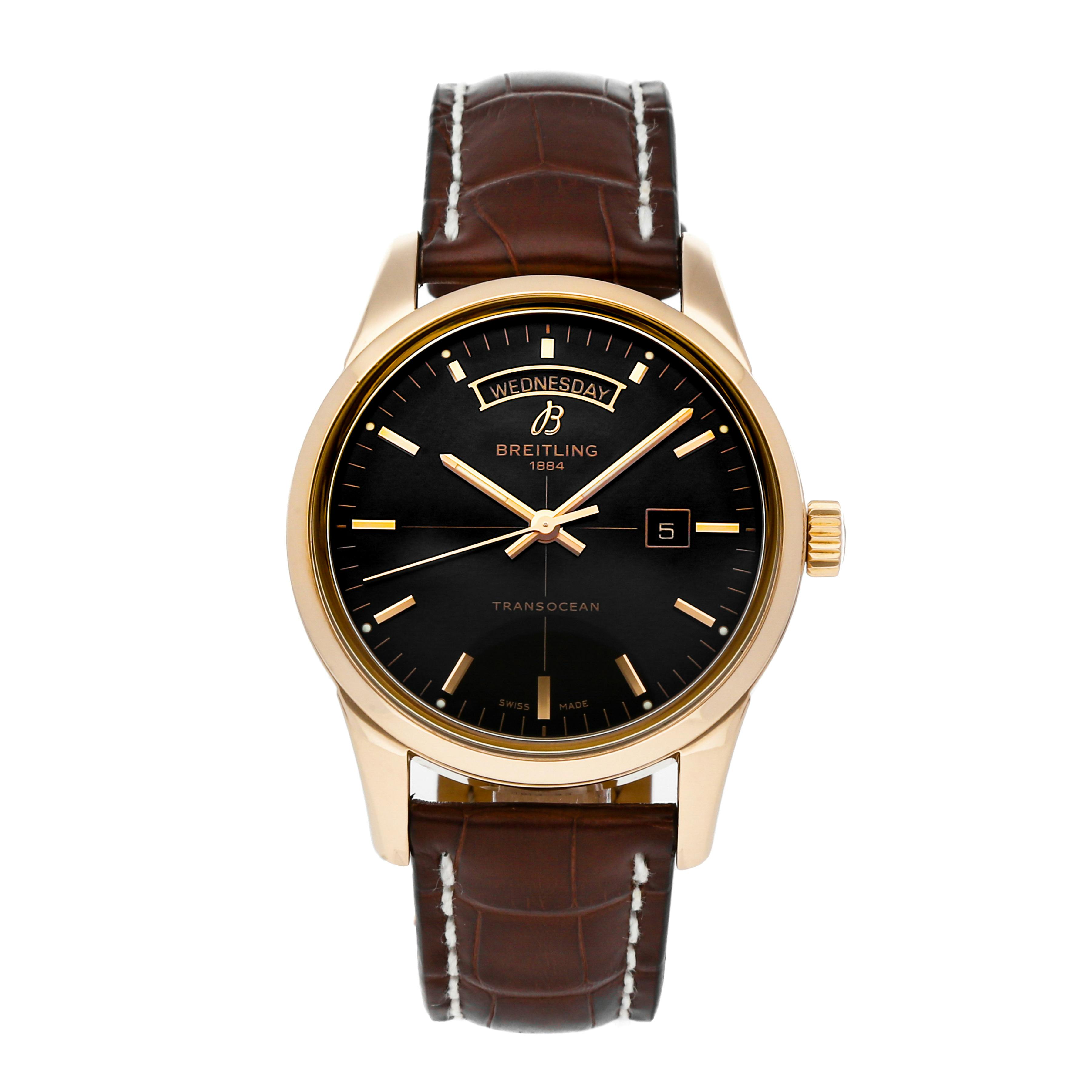 breitling transocean day date rose gold
