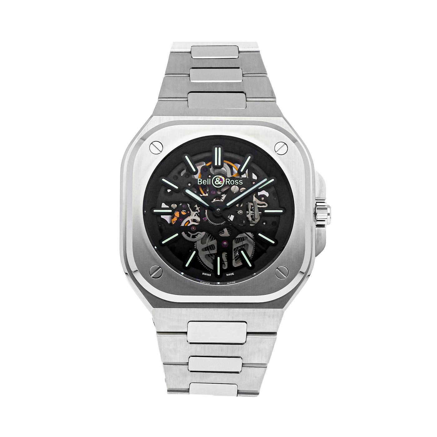 Pre-Owned Bell & Ross BR 05 Skeleton Nightlum Limited Edition BR05A-BL ...