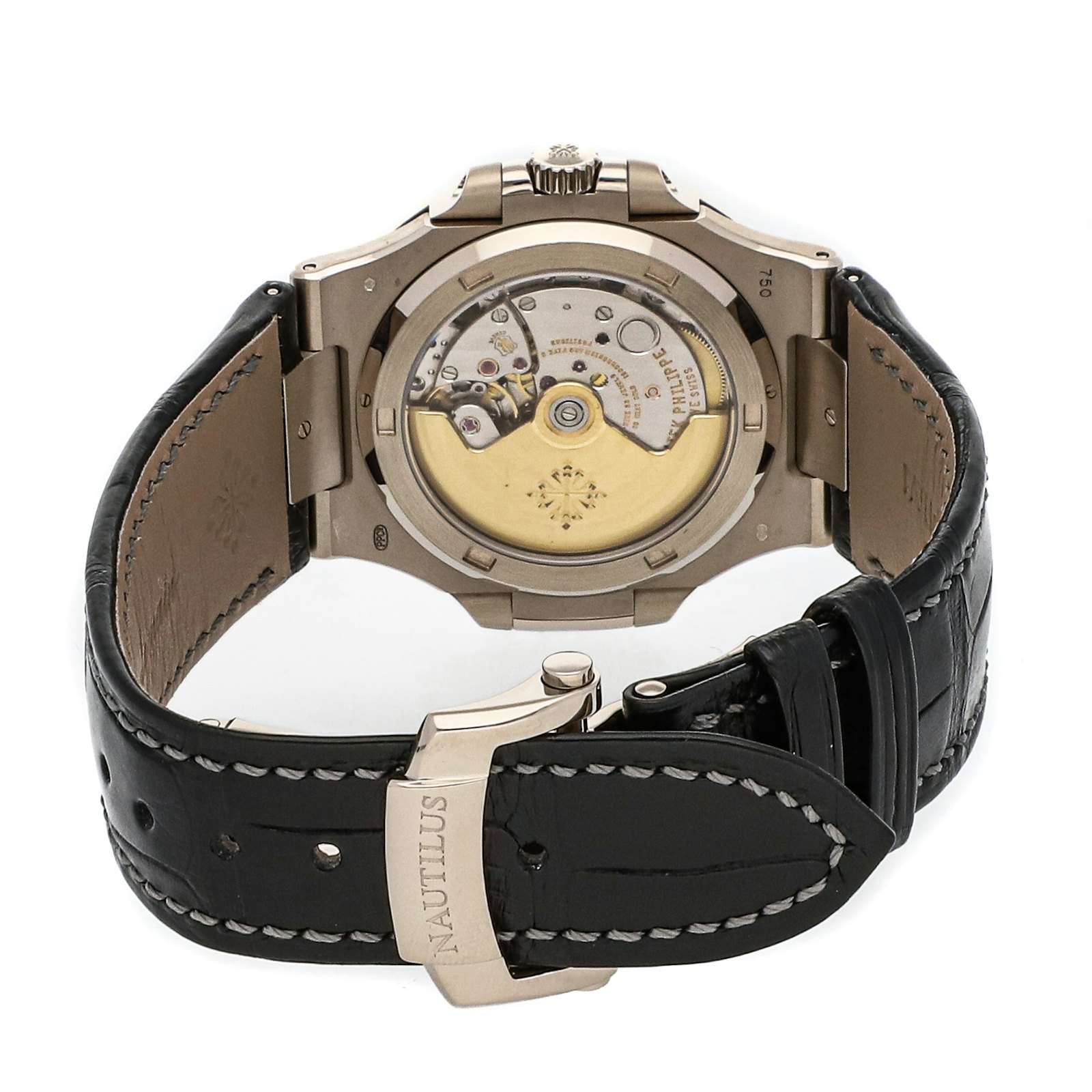 Patek Philippe Nautilus Auto 40mm White Gold Mens Strap Watch Date 5711G-001 | eBay