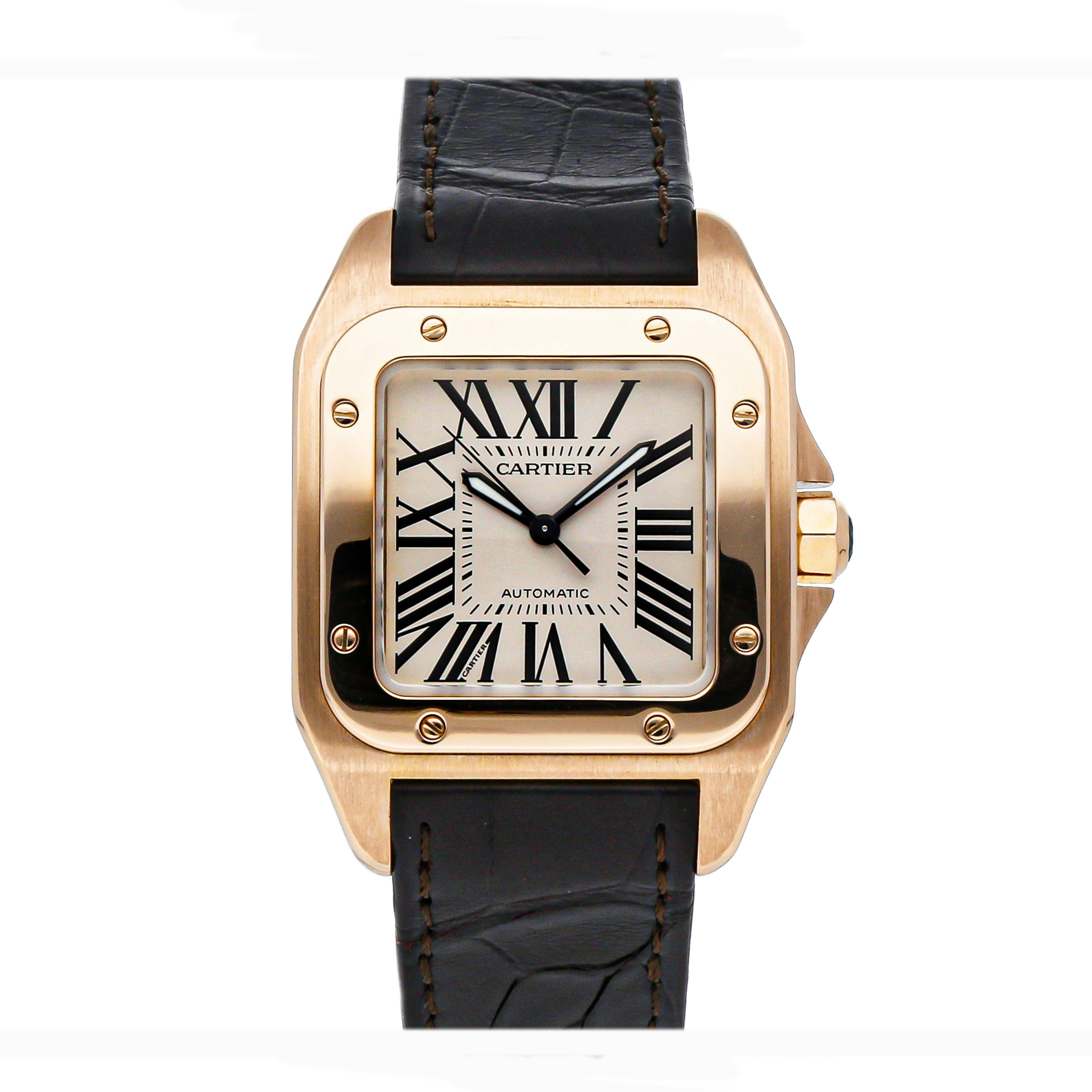 Cartier santos outlet 100 rose gold