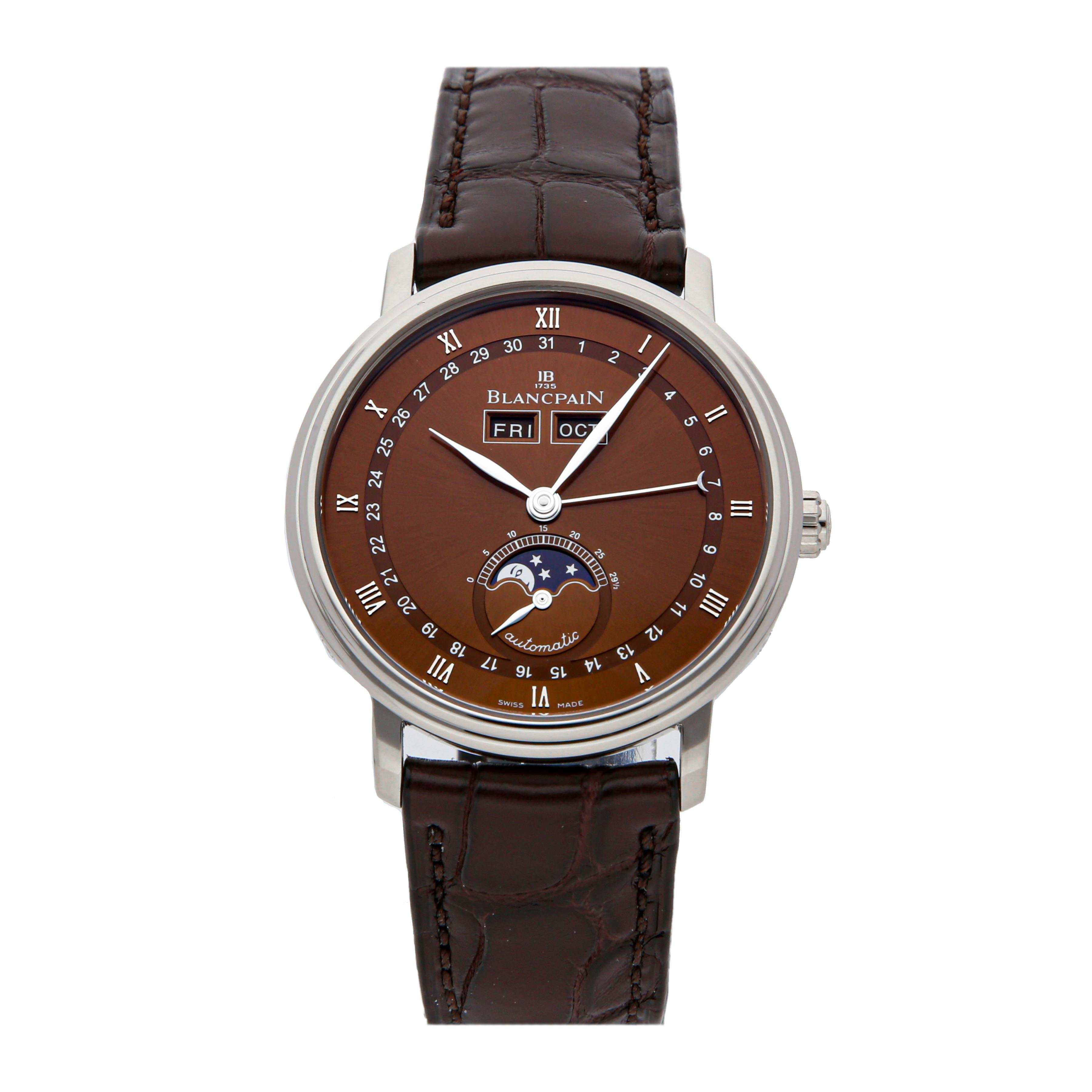 Pre Owned Blancpain Villeret Moon Phase Complete Calendar 6263