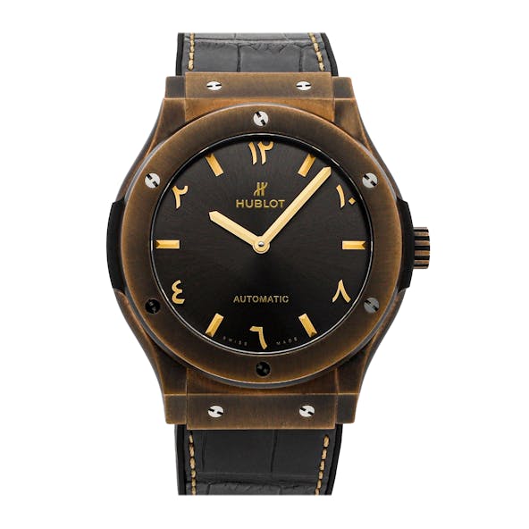 Hublot Classic Fusion 511.PX.7080.LR Rose Gold Watch Black Leather Strap