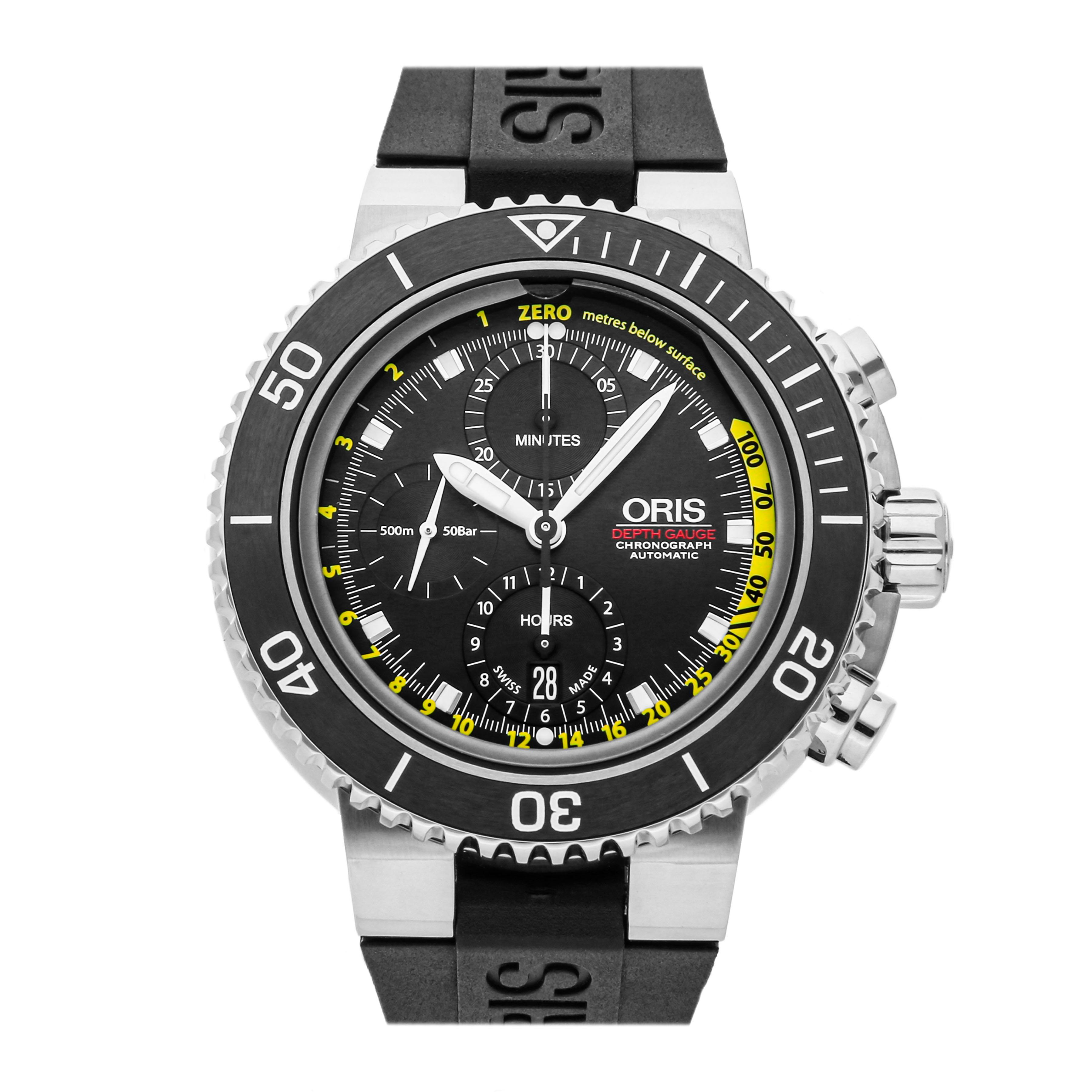 Pre Owned Oris Aquis Depth Gauge Chronograph 01 774 7708 4154 Set