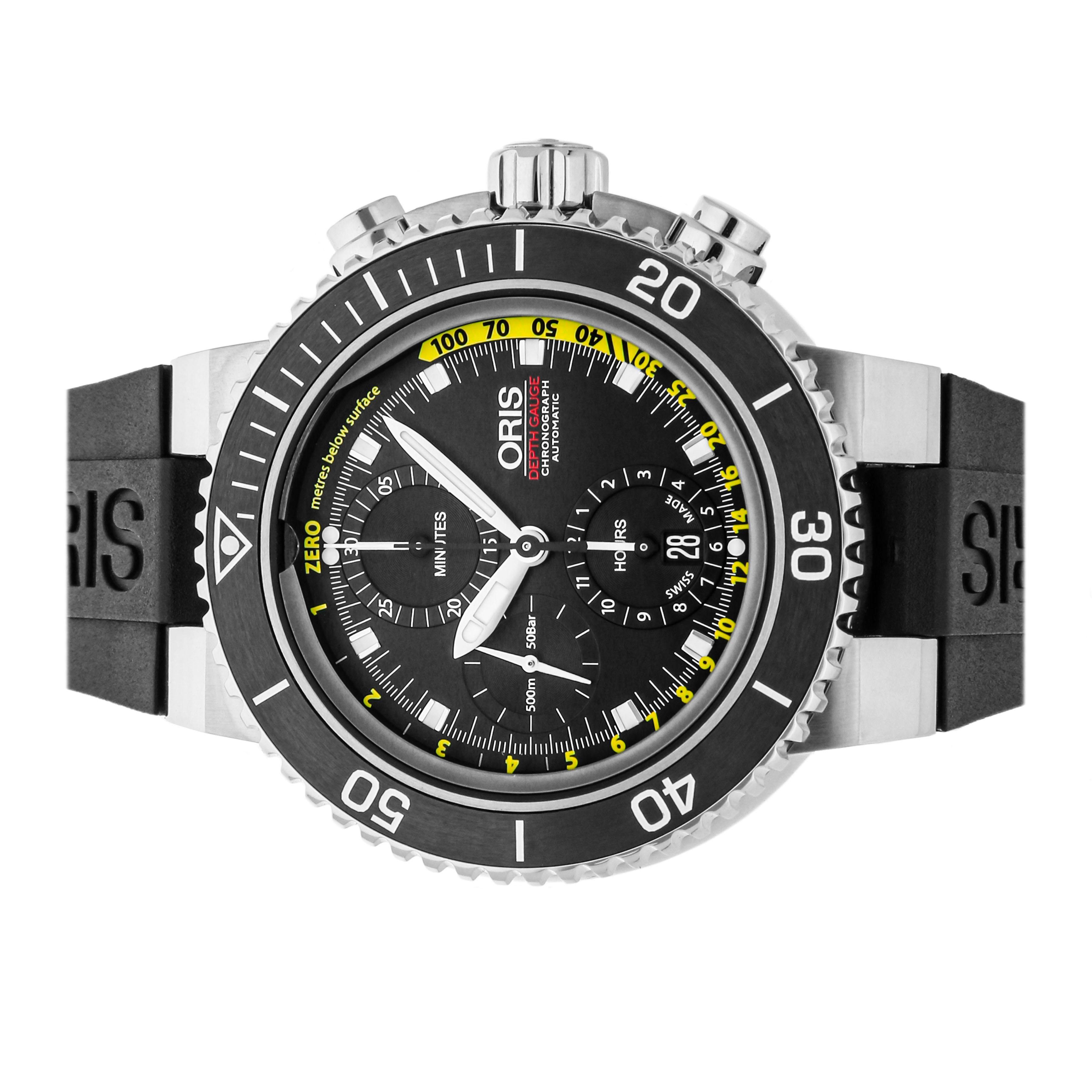 Pre Owned Oris Aquis Depth Gauge Chronograph 01 774 7708 4154 Set