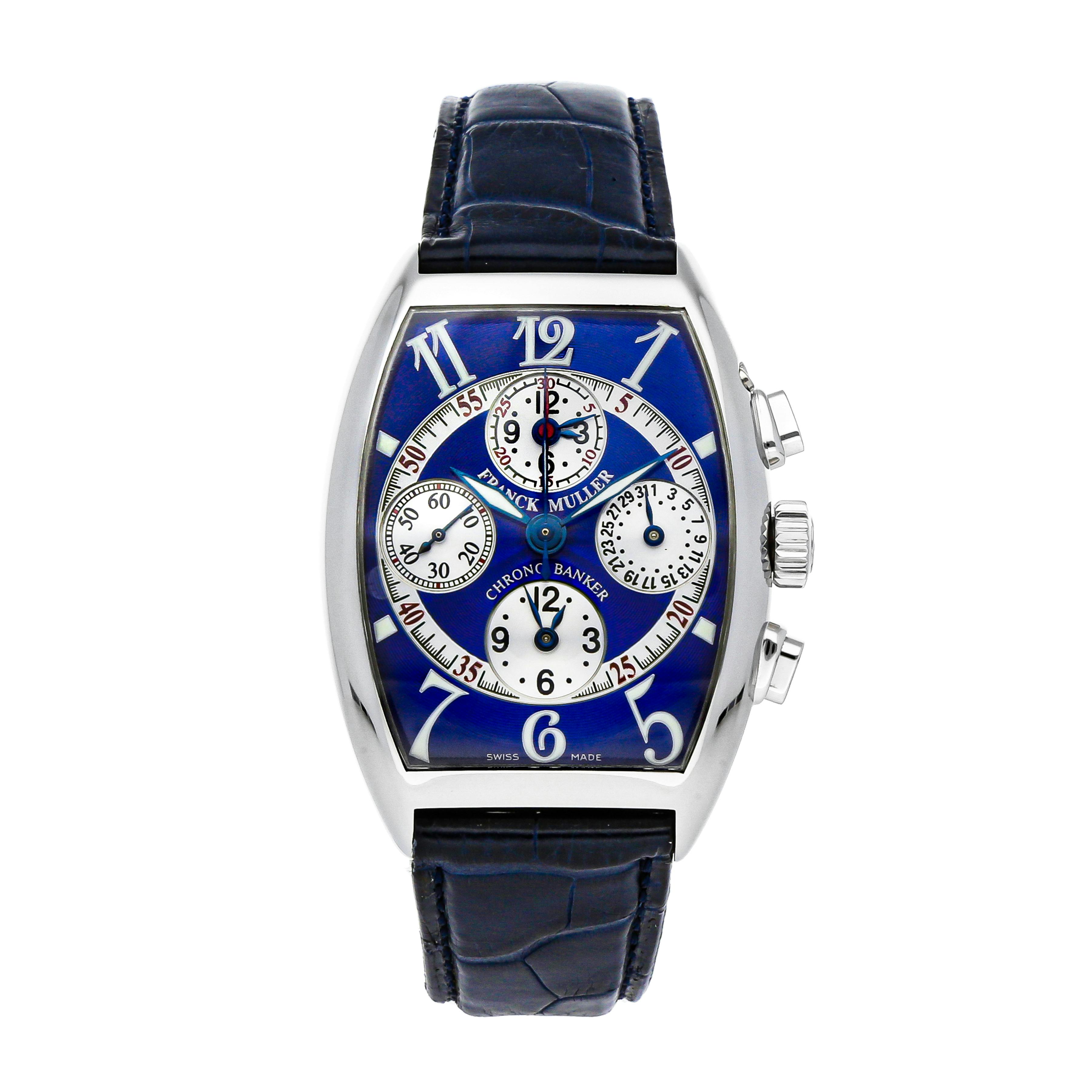 Pre Owned Franck Muller Cintree Curvex Chrono Banker 7850CCMB BLU