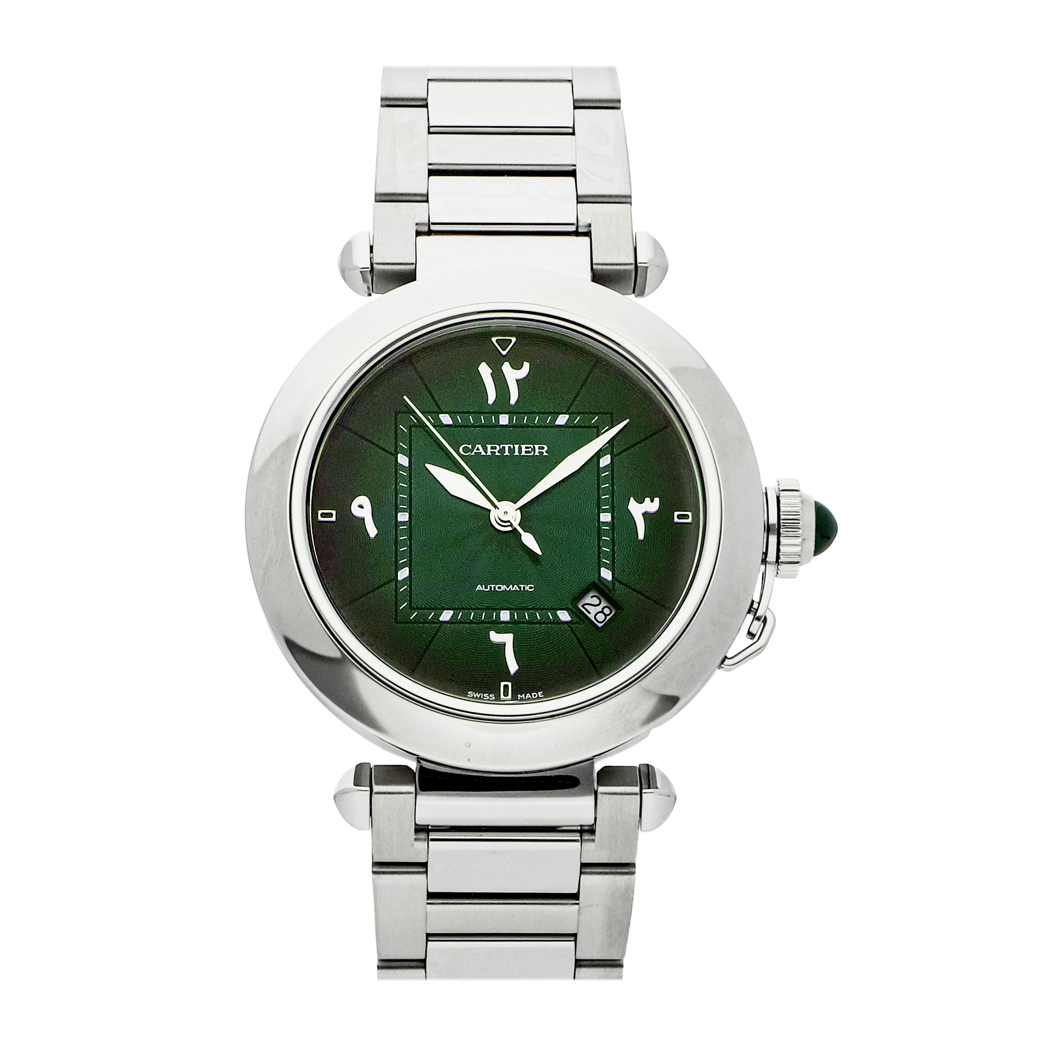 cartier pasha green dial