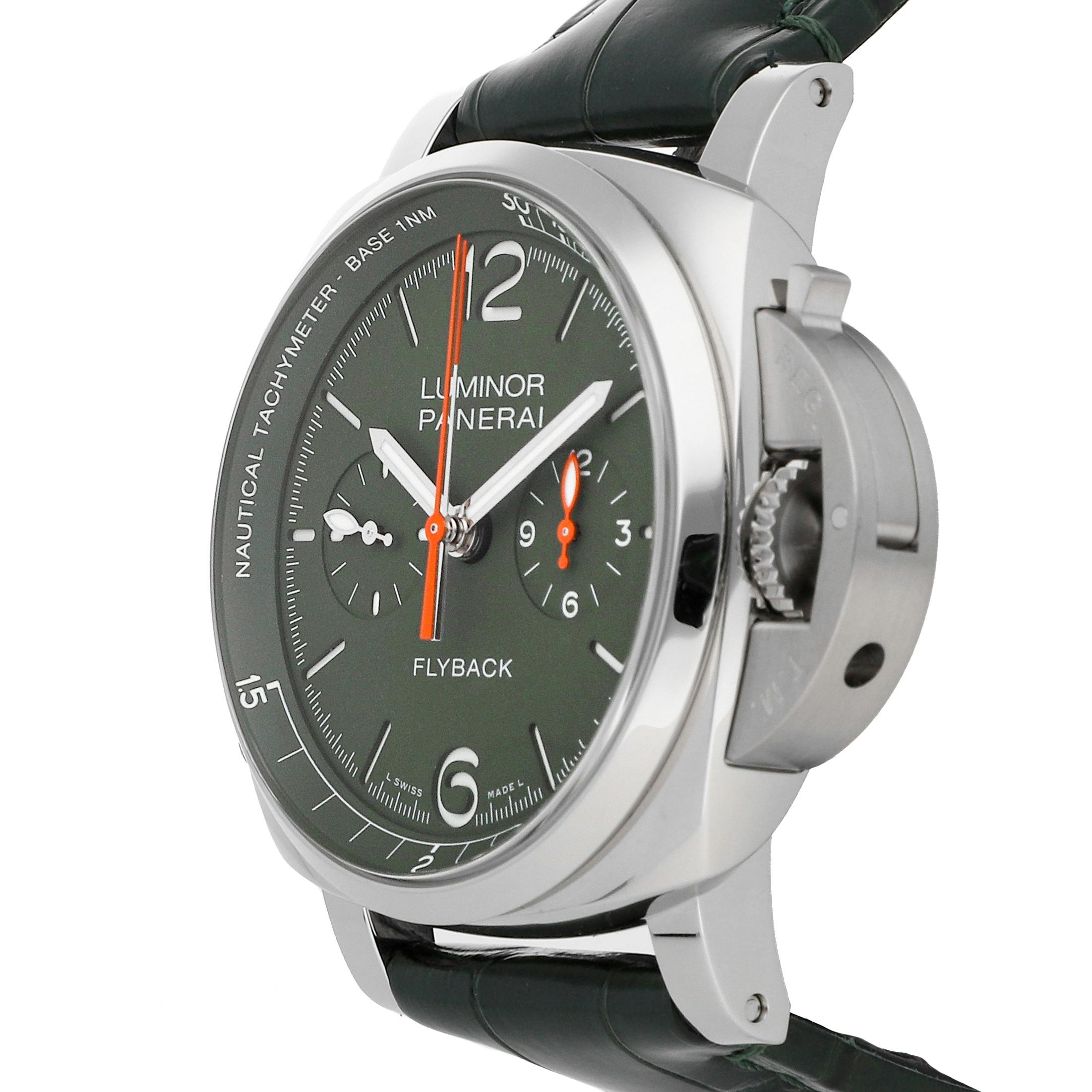 Pre Owned Panerai Luminor Chrono Flyback Verde Militare PAM 1296