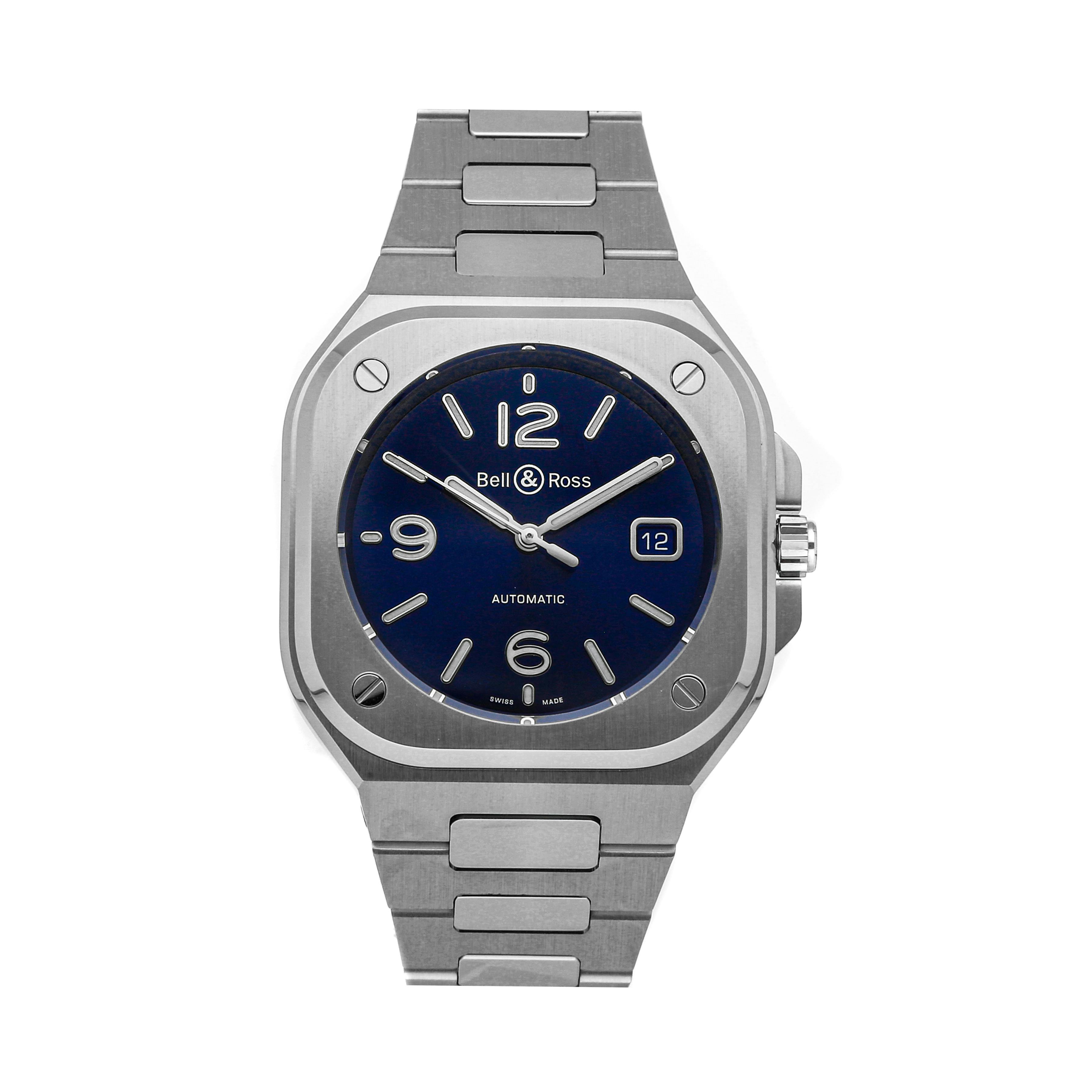 Bell Ross Stainless Steel Auto 40mm Mens Watch BR 05 BR05A BLU