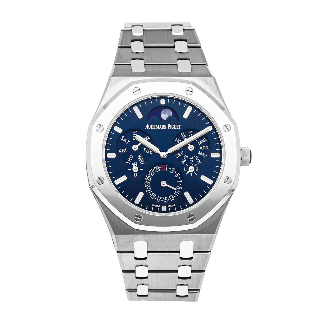 Audemars Piguet Men's Royal Oak Perpetual Calendar Ultra-Thin Watch in Blue, Titanium, Automatic | Govberg 26586IP.OO.1240IP.01