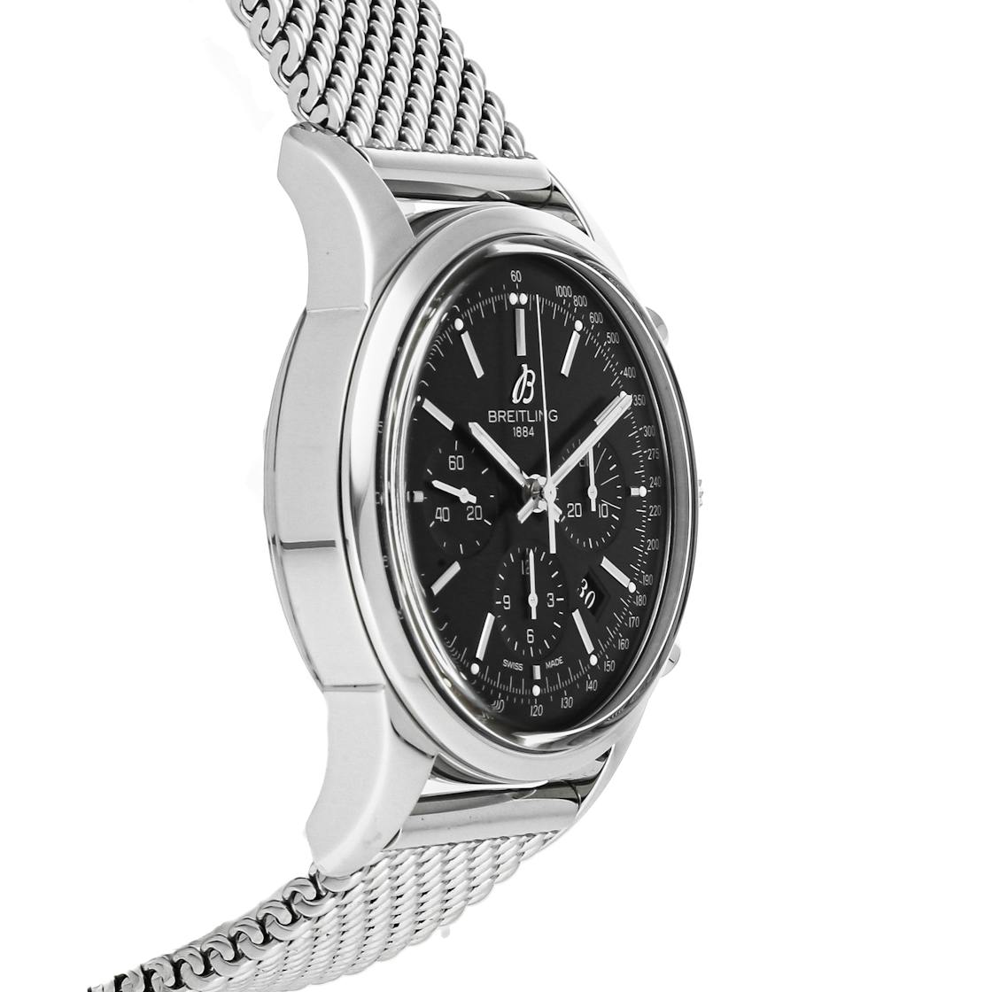 Breitling Transocean Black Dial Chronograph Automatic Men's Watch  AB015112-BA59SS AB015112/BA59 845960024952 - Watches, Transocean - Jomashop