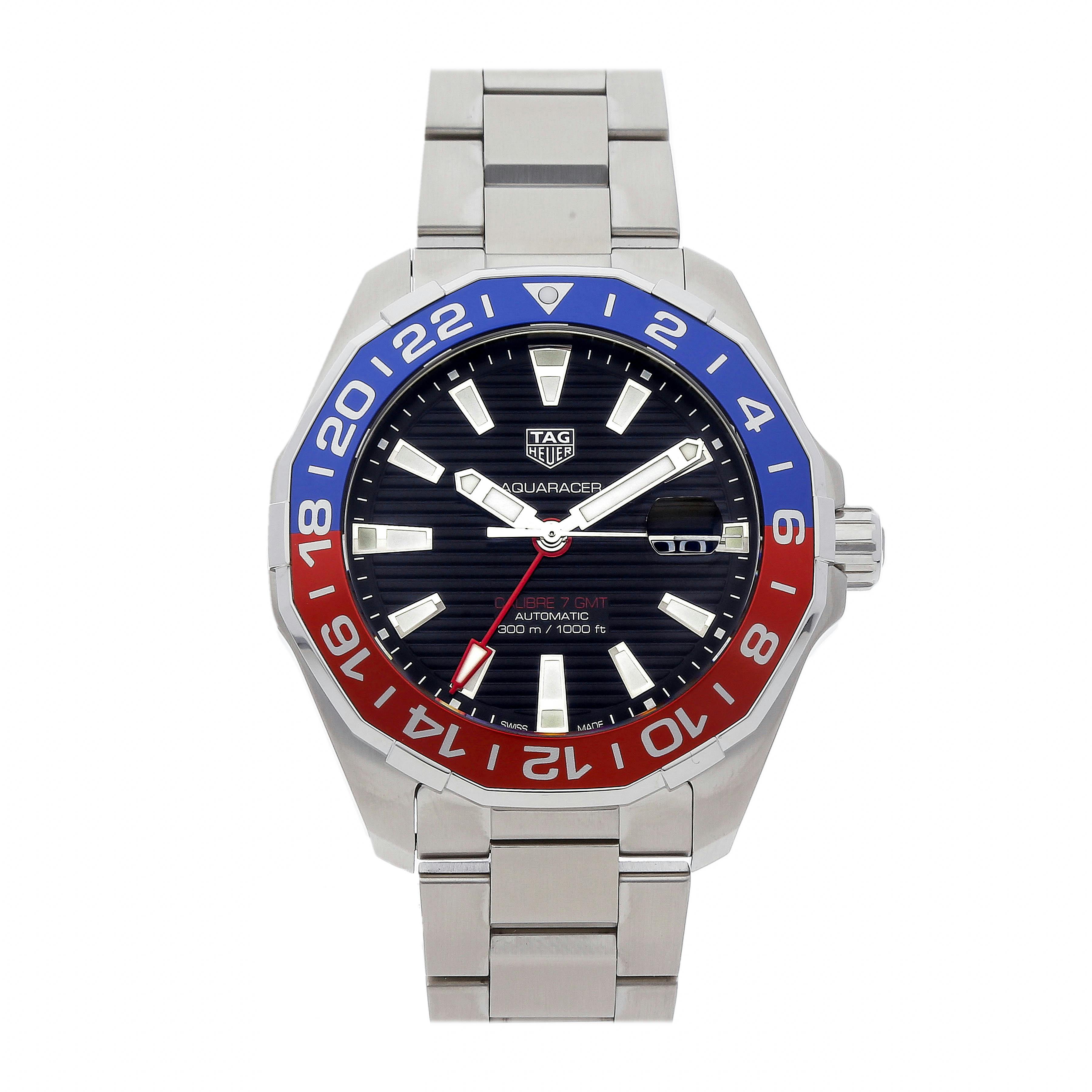 Tag heuer aquaracer gmt calibre 7 on sale red and blue