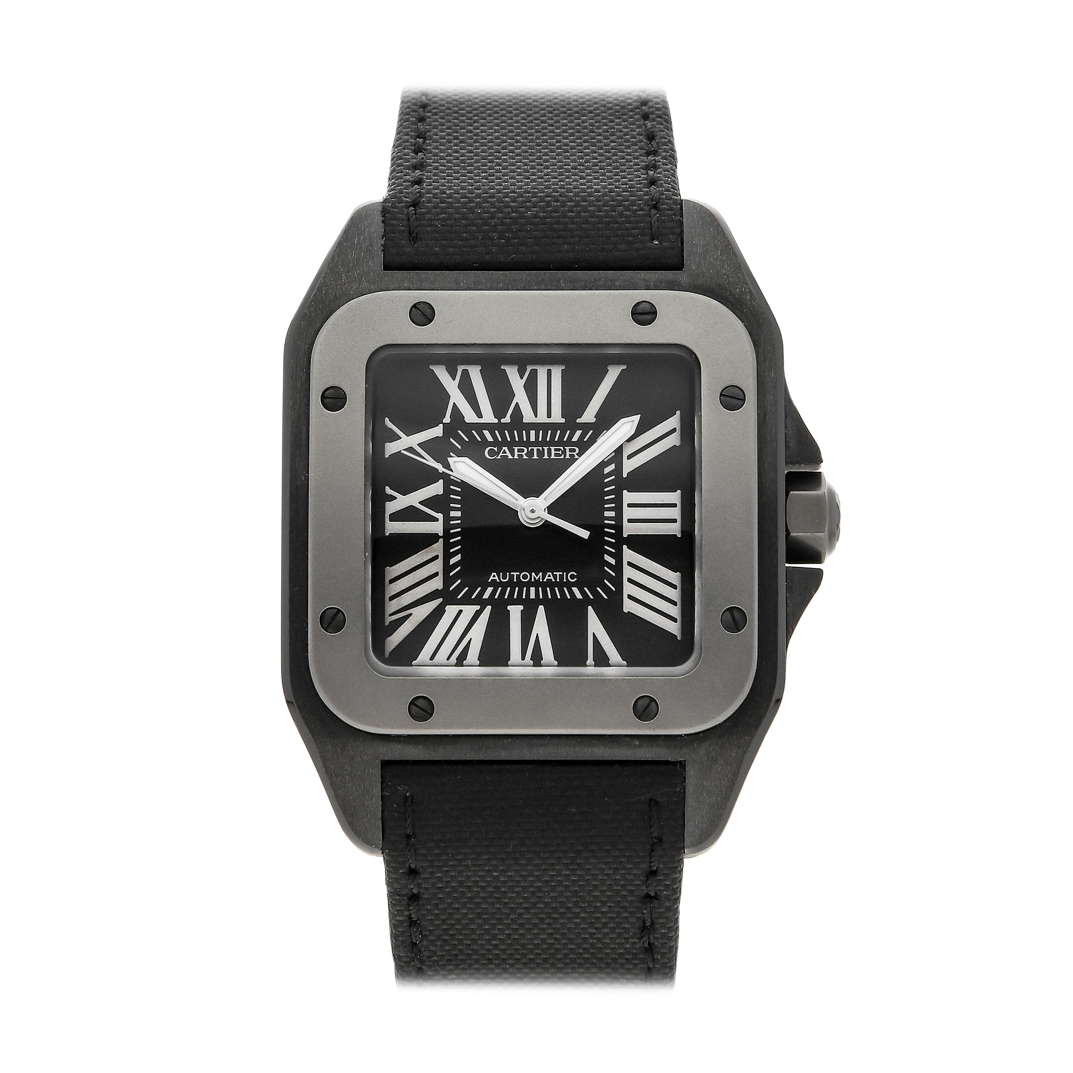 Cartier santos 100 titanium black new arrivals