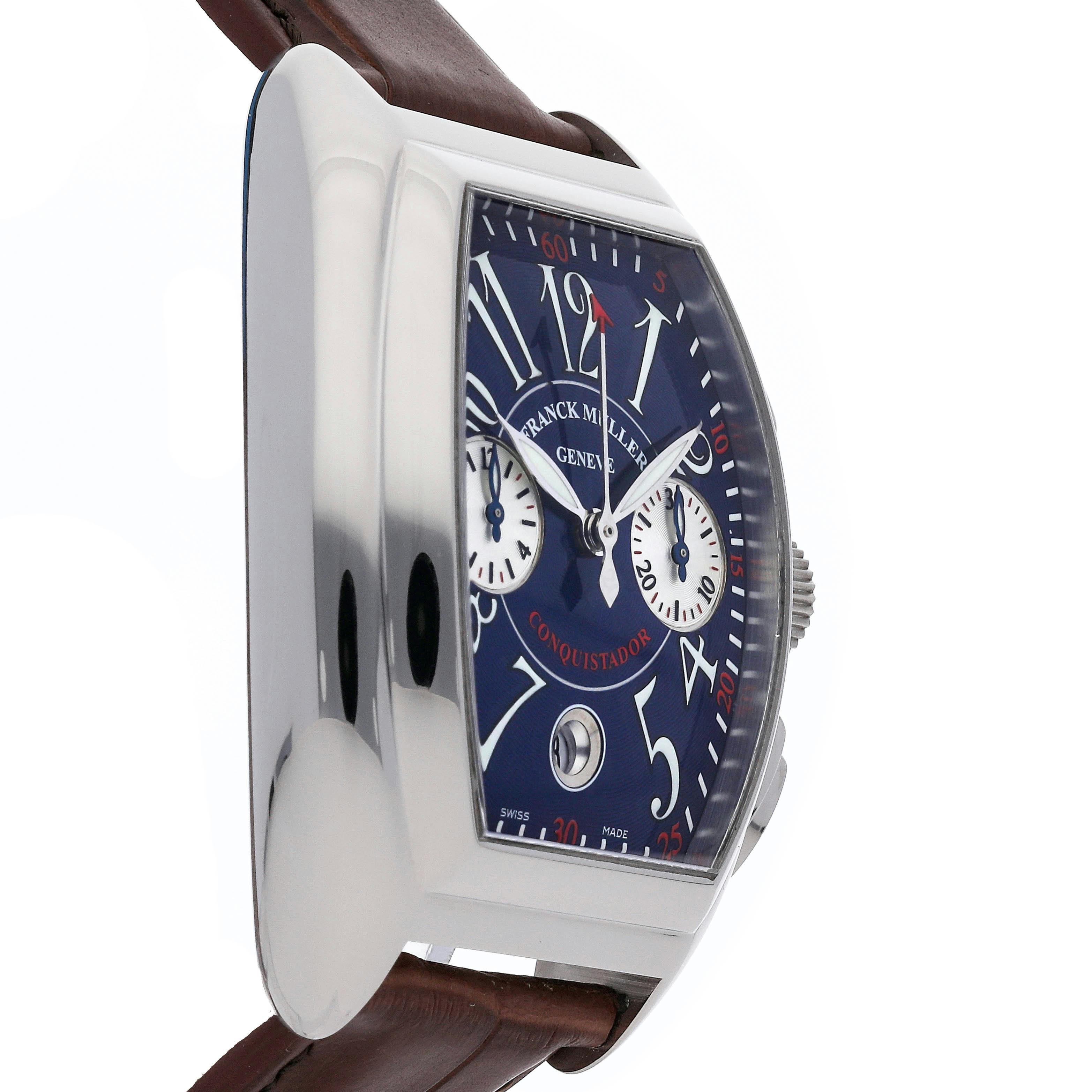 Pre Owned Franck Muller Conquistador Chronograph 8005 CC BLUE