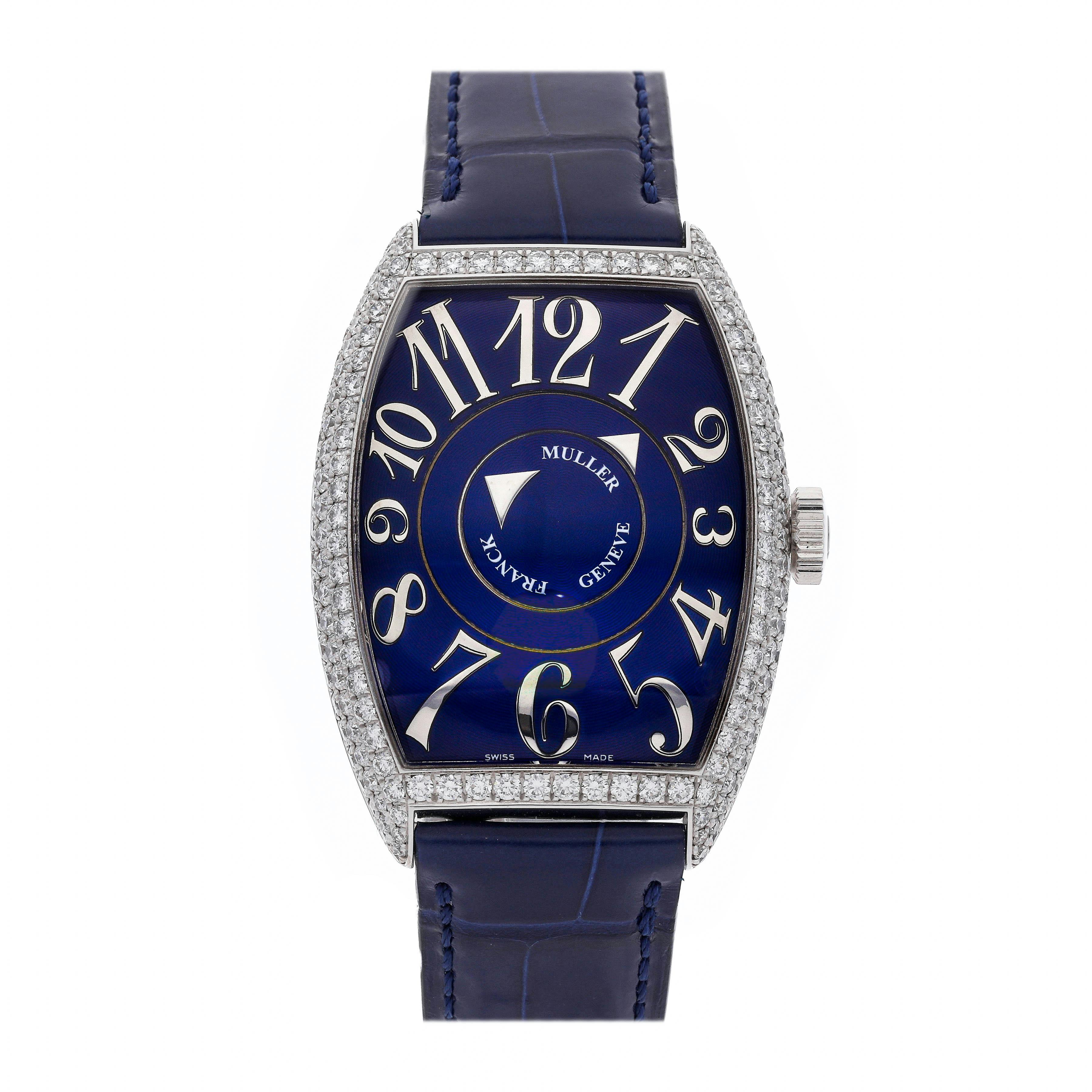 Pre-Owned Franck Muller Cintree Curvex Double Mystery 6850 DM D BLUE