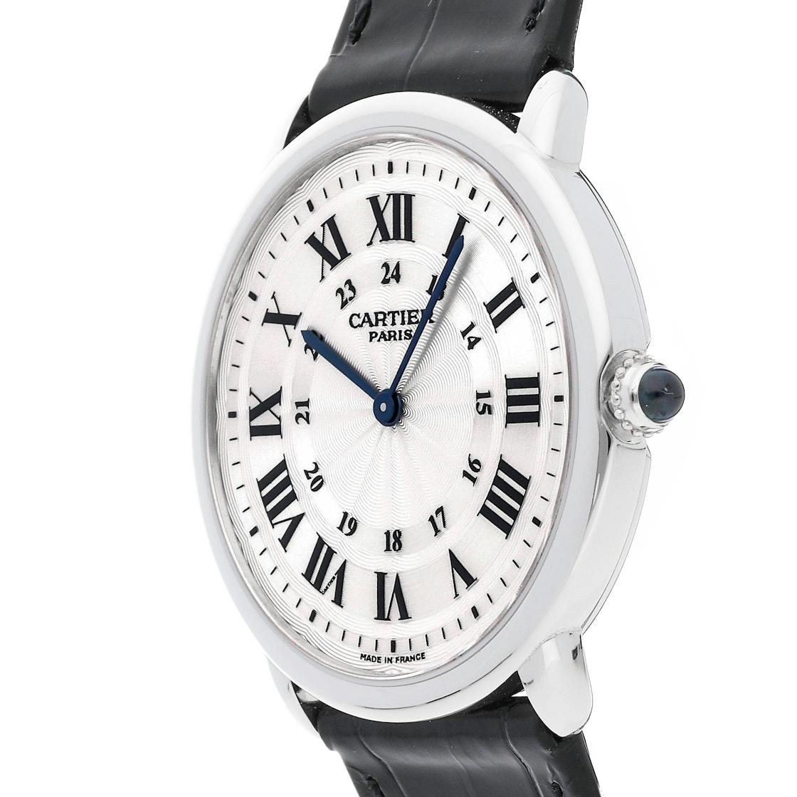 Cartier Men's Ronde Louis Watch in Silver, Platinum, Manual Wind | Govberg W1528051
