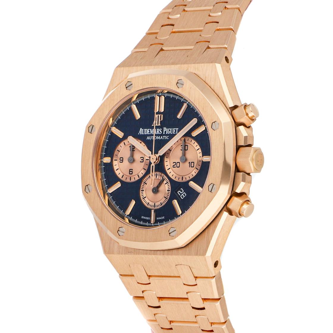 Audemars Piguet Royal Oak Chronograph Black Dial 18kt Pink gold  26320OR.OO.1220OR.01 Pre-Owned - Big Watch Buyers