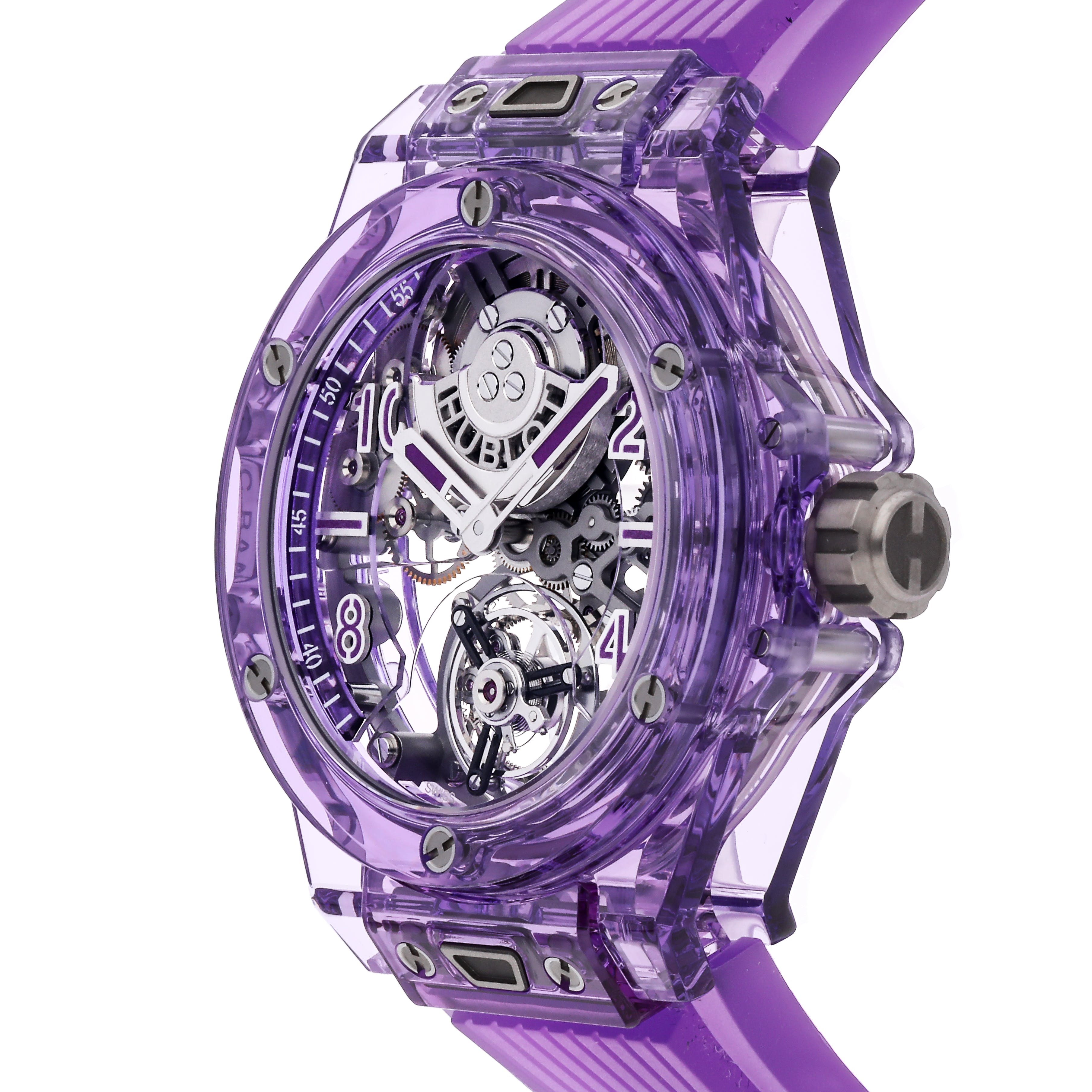 Big bang tourbillon power top reserve 5 days sapphire baguettes