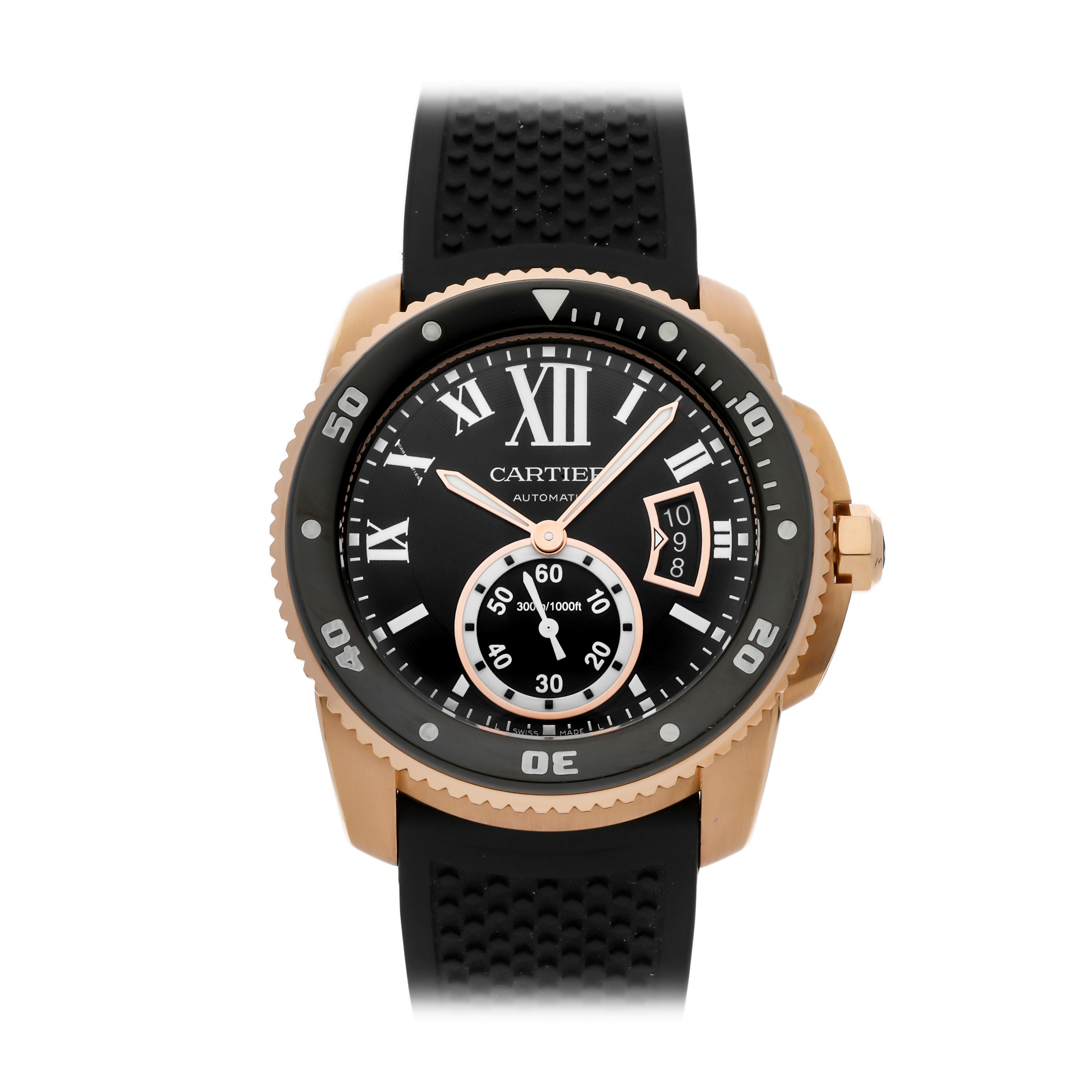 Cartier calibre outlet diver rose gold