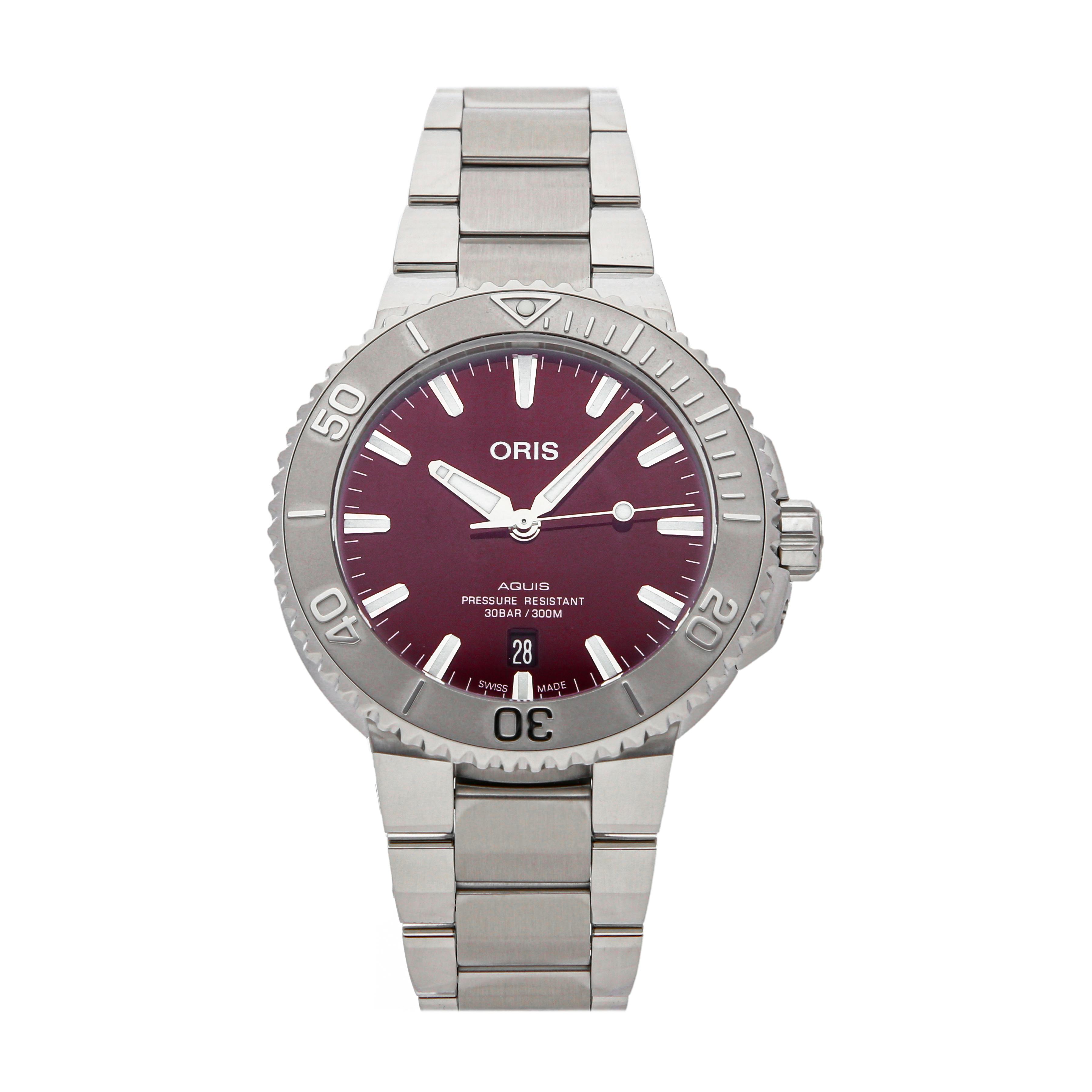 Pre Owned Oris Aquis Date Cherry Edition 01 733 7766 4158 07 8 22