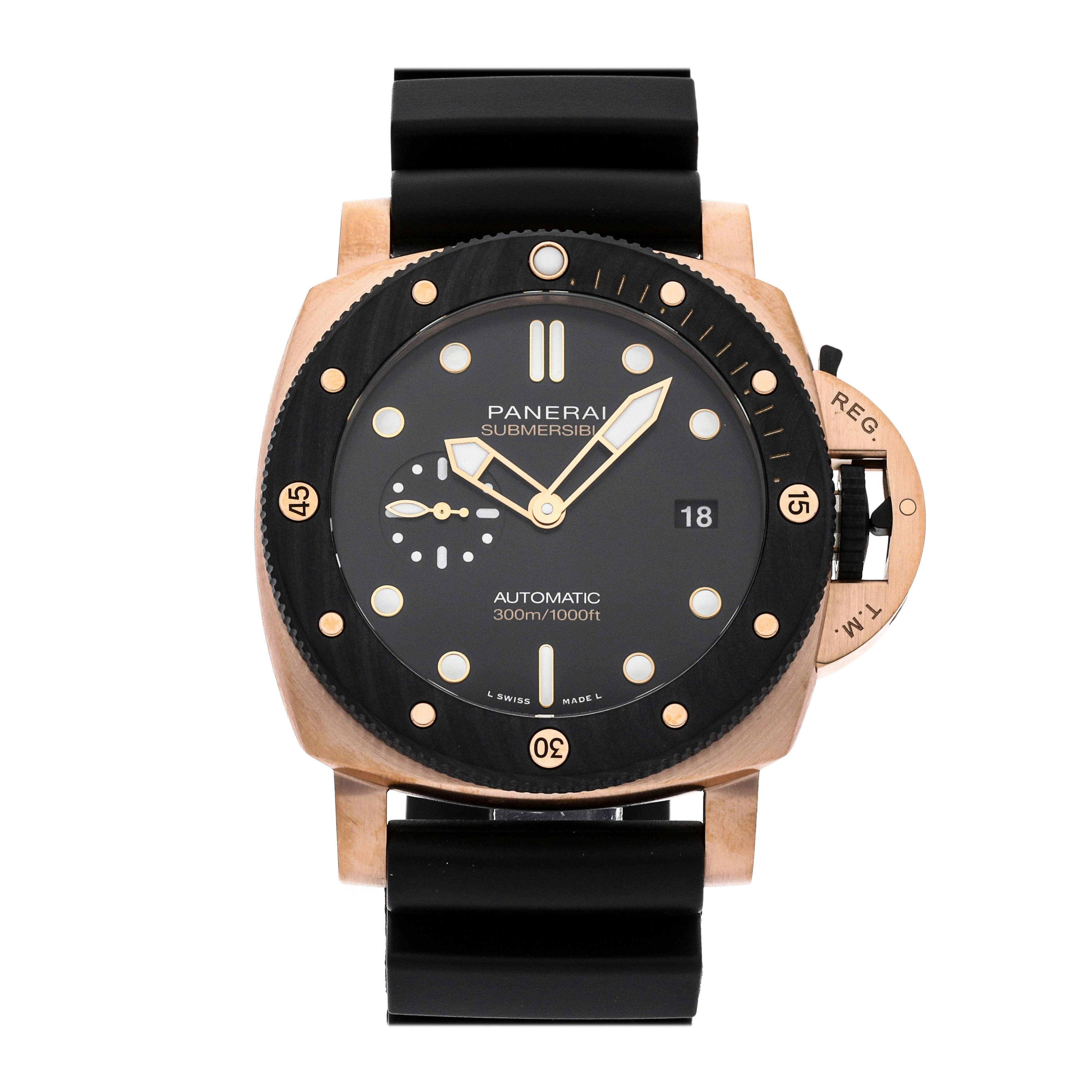 Pre Owned Panerai Submersible Quarantaquattro Goldtech Orocarbo