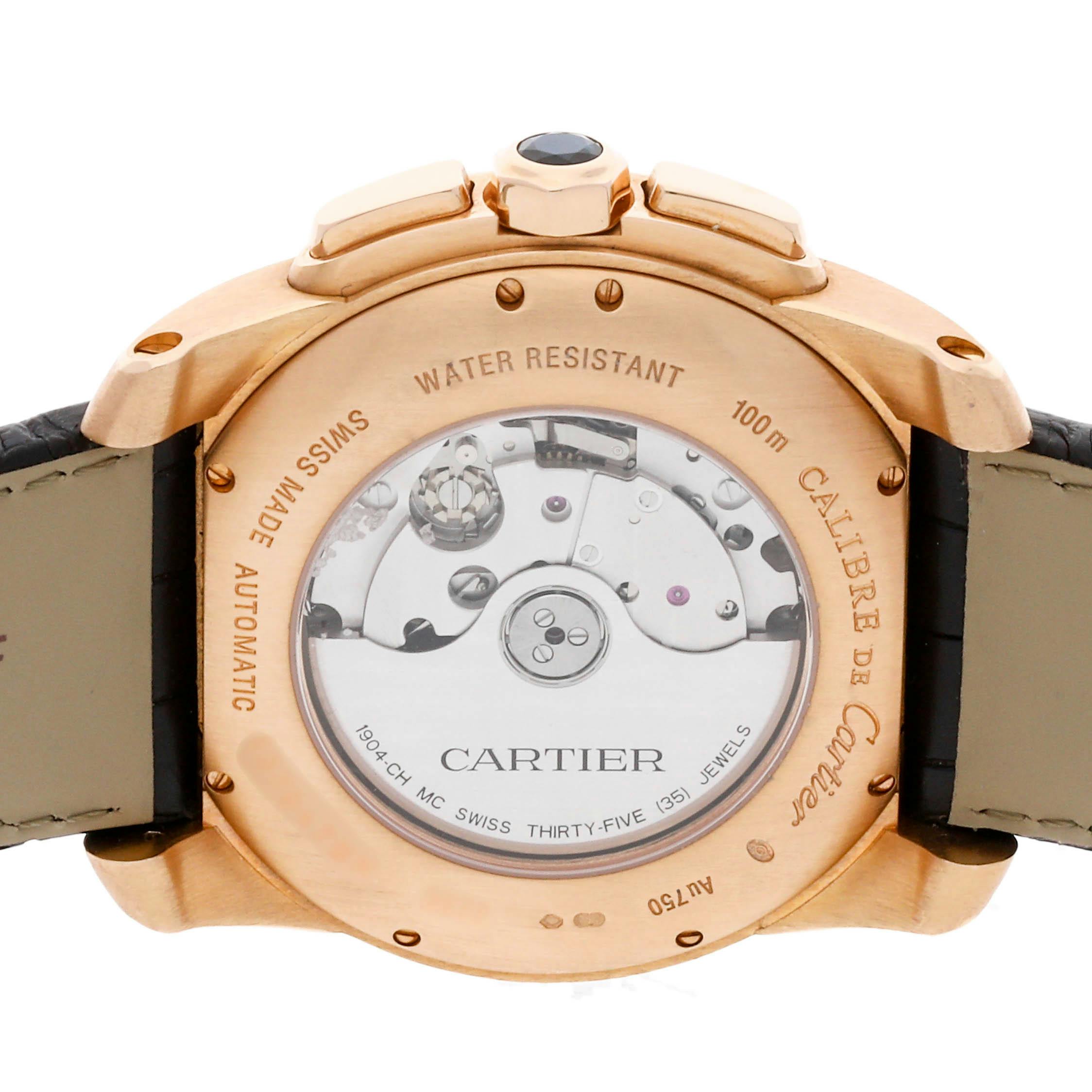 Pre Owned Cartier Calibre De Cartier Chronograph W7100044