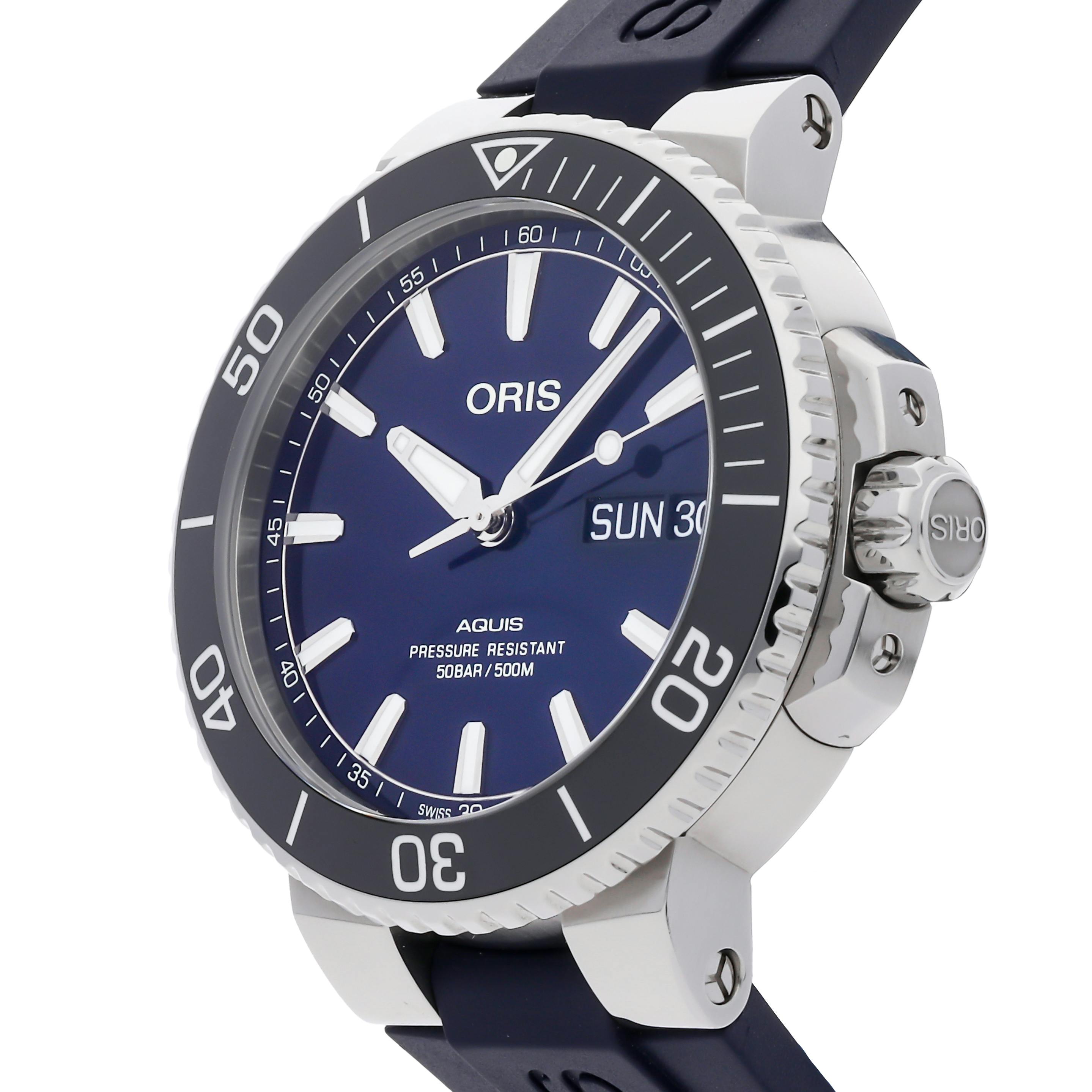 Pre Owned Oris Aquis Big Day Date 01 752 7733 4135 07 4 24 65EB