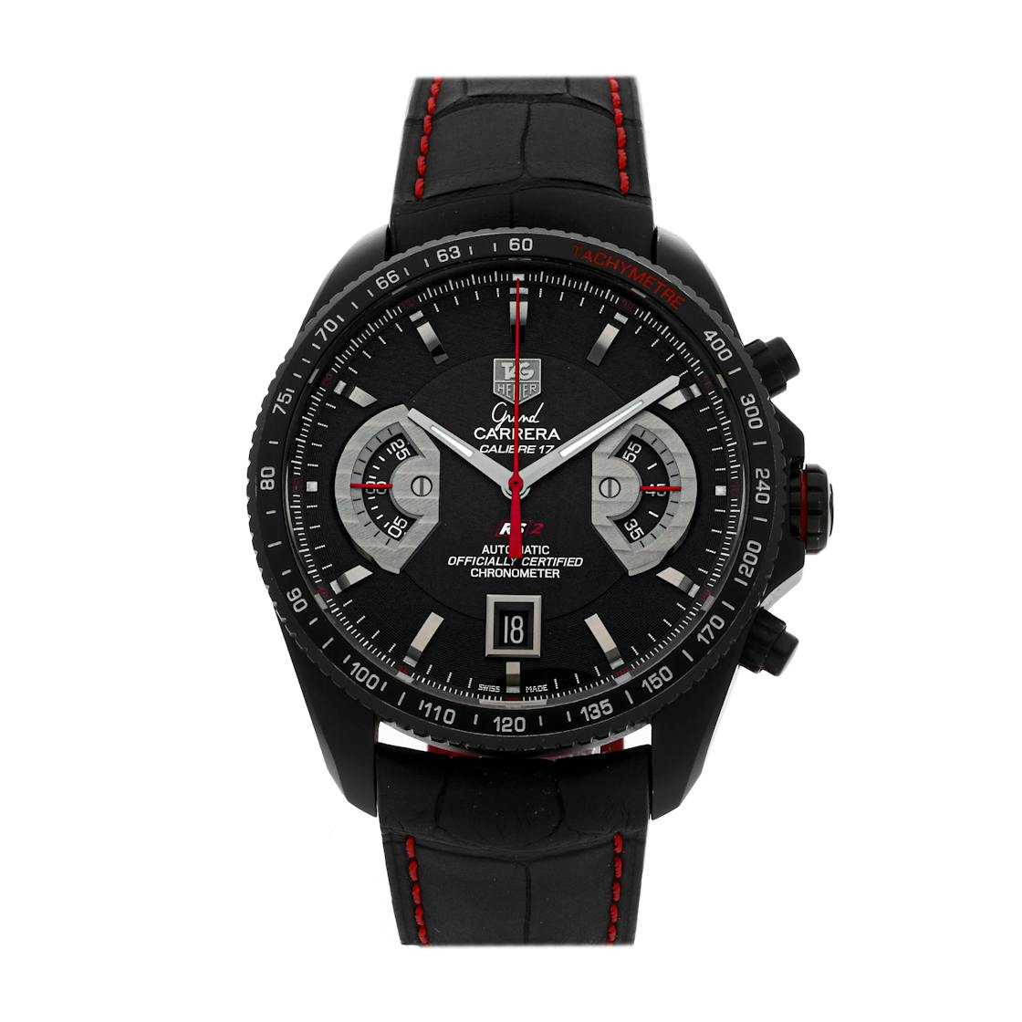 Tag Heuer Grand Carrera GMT Chronograph Silver Dial Steel Mens