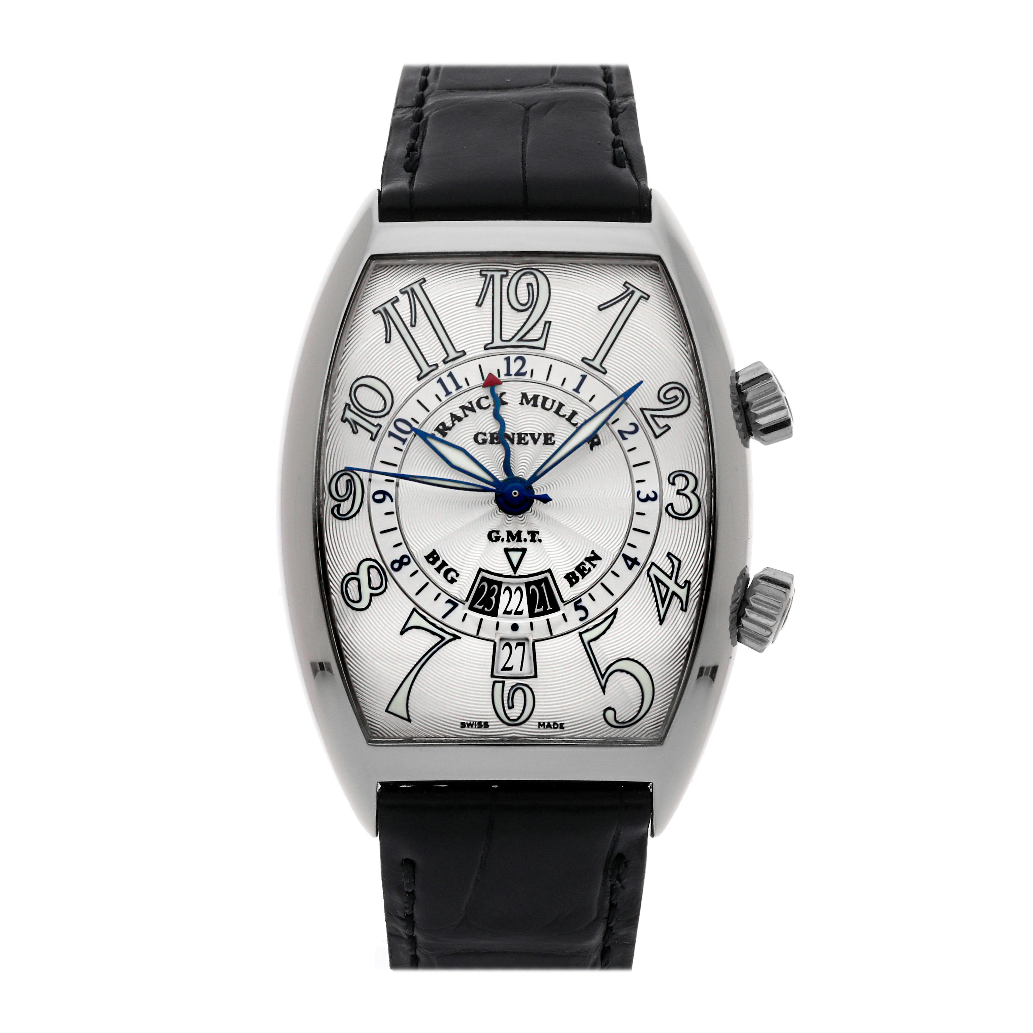 Franck Muller Curvex Big Ben Auto White Gold Mens Watch Date