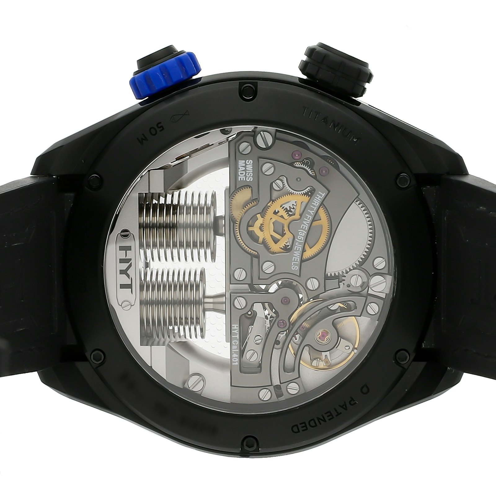 HYT H4 Neo Bleu Manuelle Titane Montre Homme H01704