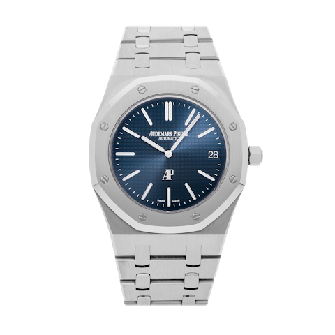 Vertical Pre-Owned Audemars Piguet Royal Oak "Jumbo" Extra-Thin 15202ST.OO.1240ST.01
