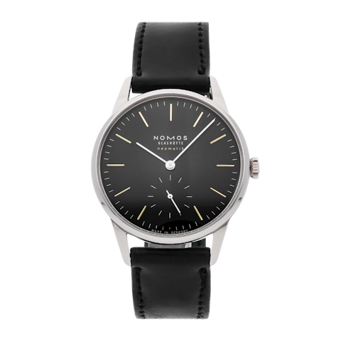 Vertical Pre-Owned Nomos Glashutte Orion Neomatik New Black 396