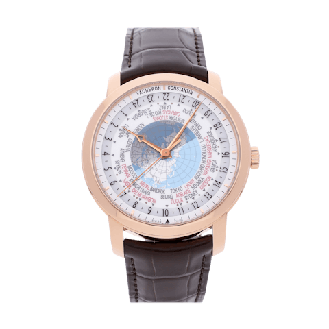 Vertical Pre-Owned Vacheron Constantin Patrimony Traditionnelle World Timer 86060/000R-9640