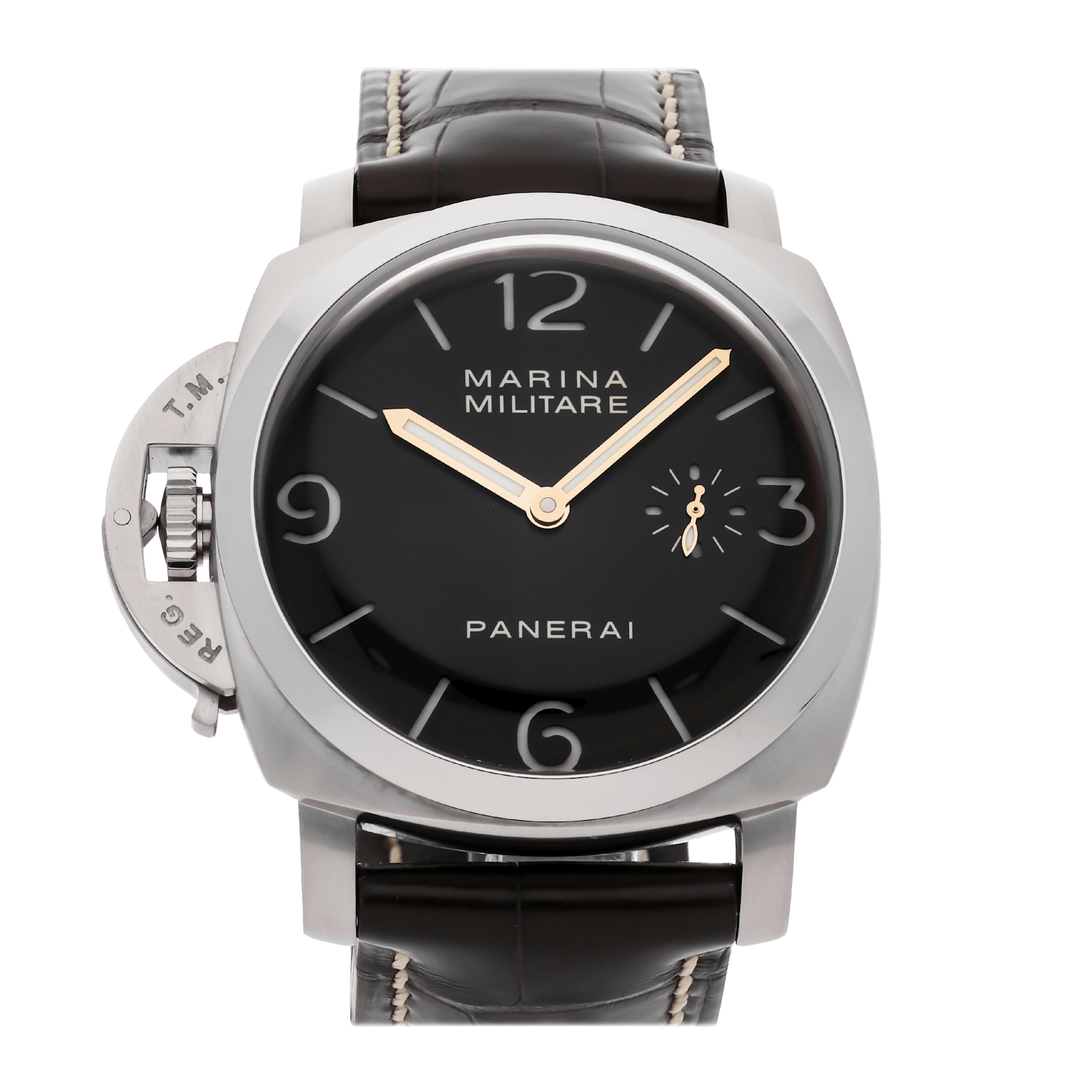 Vertical Pre-Owned Panerai Luminor Marina Militare Left Hand Crown PAM 217