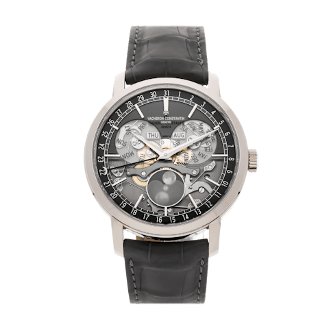 Vertical Pre-Owned Vacheron Constantin Traditionnelle Complete Calendar Openface 4020T/000G-B655