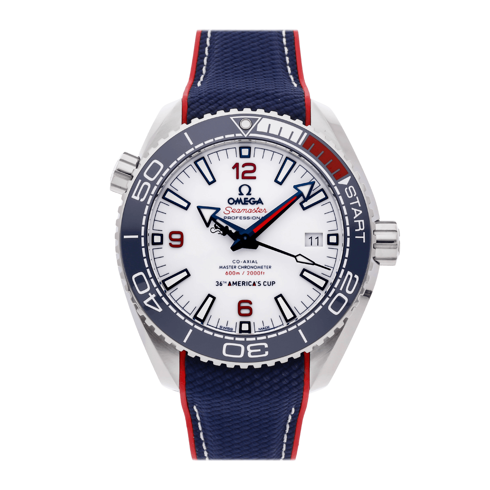 Vertical Pre-Owned Omega Seamaster Planet Ocean 600M America's Cup Limited Edition 215.32.43.21.04.001