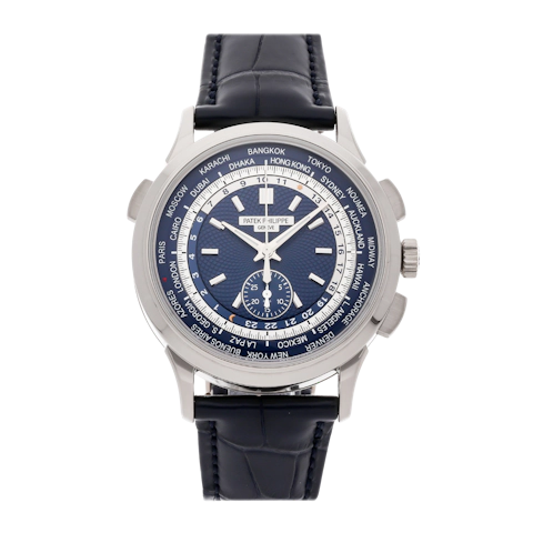 Vertical Pre-Owned Patek Philippe Complications World Time Chronograph 5930G-001