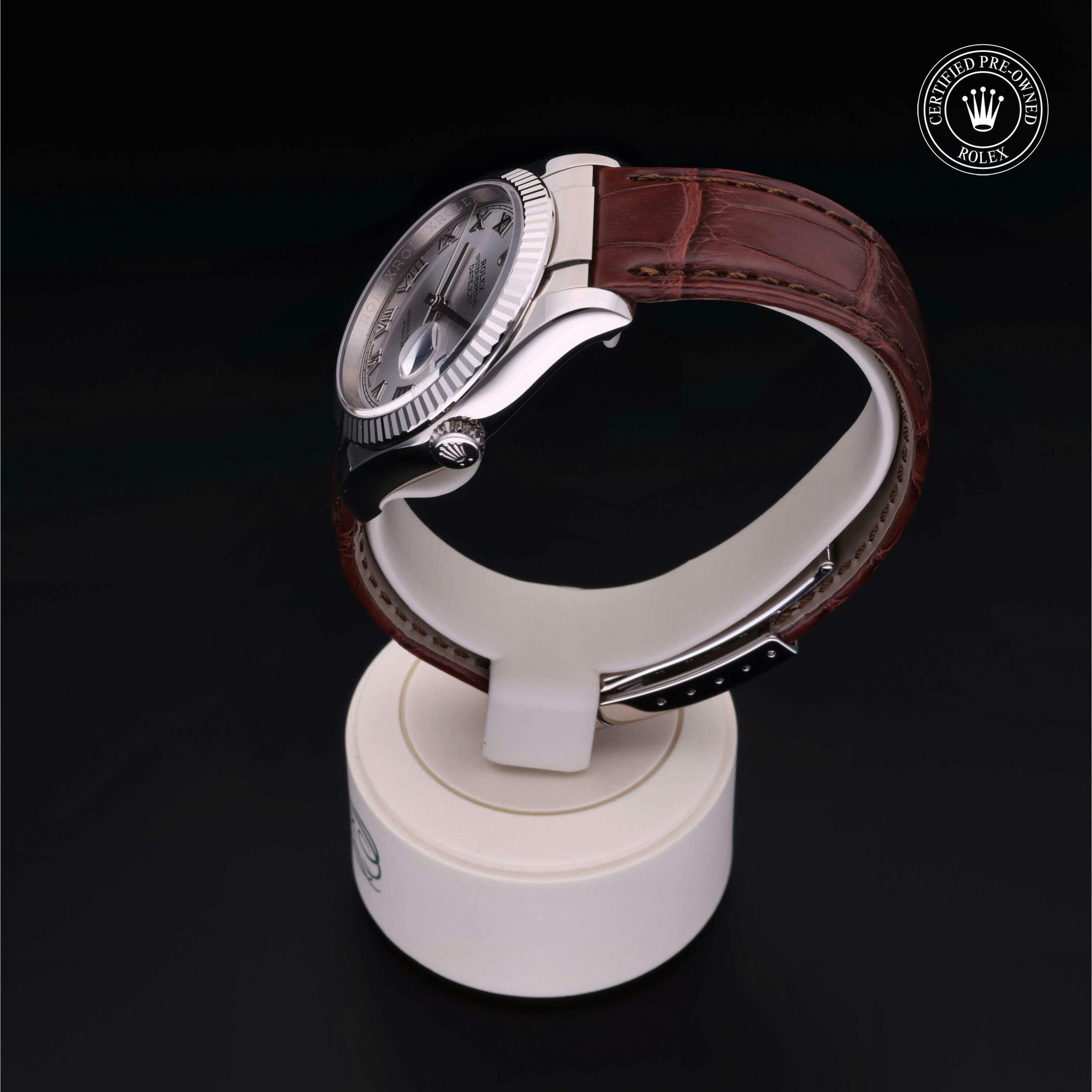 クラシック MEISTERRWERKE Rolex Certified Pre-Owned Datejust 36mm in White Gold