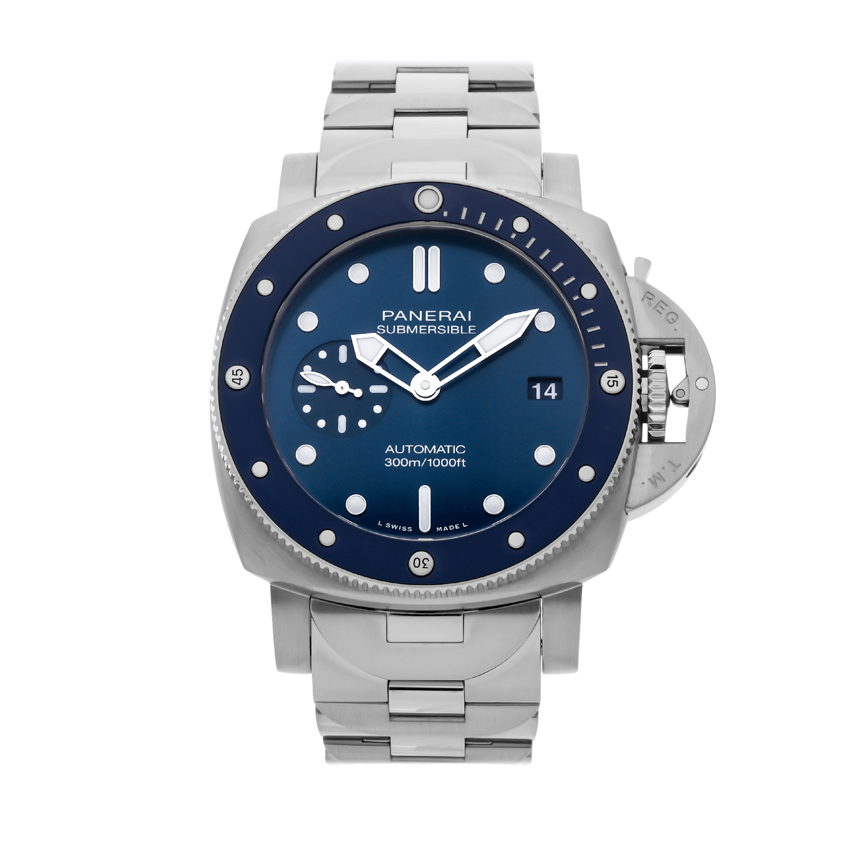 Vertical Pre-Owned Panerai Submersible Blu Notte PAM 2068